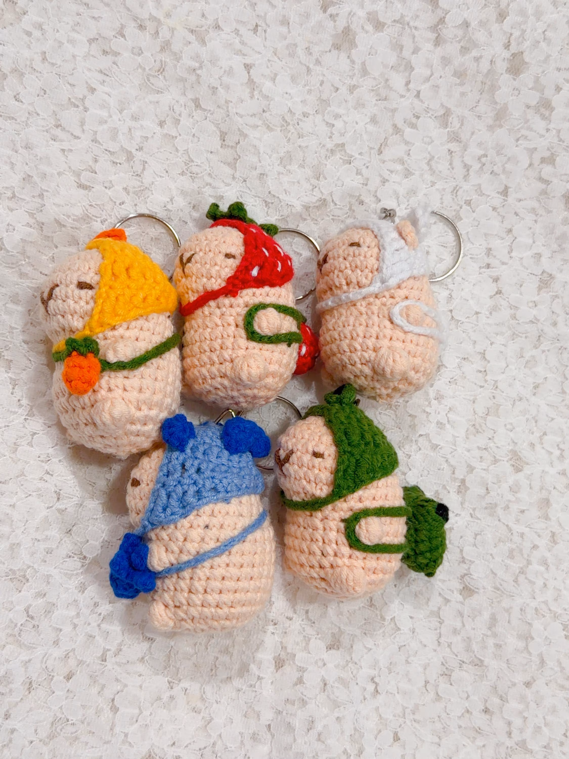Costume Capybara Crochet Keychain, product photo 6