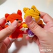 Purple Gold Tiger Crochet Keychain, product photo 4