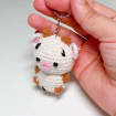 Cute Mini Crochet Cow Plush Keychain Little Desk, product photo 2