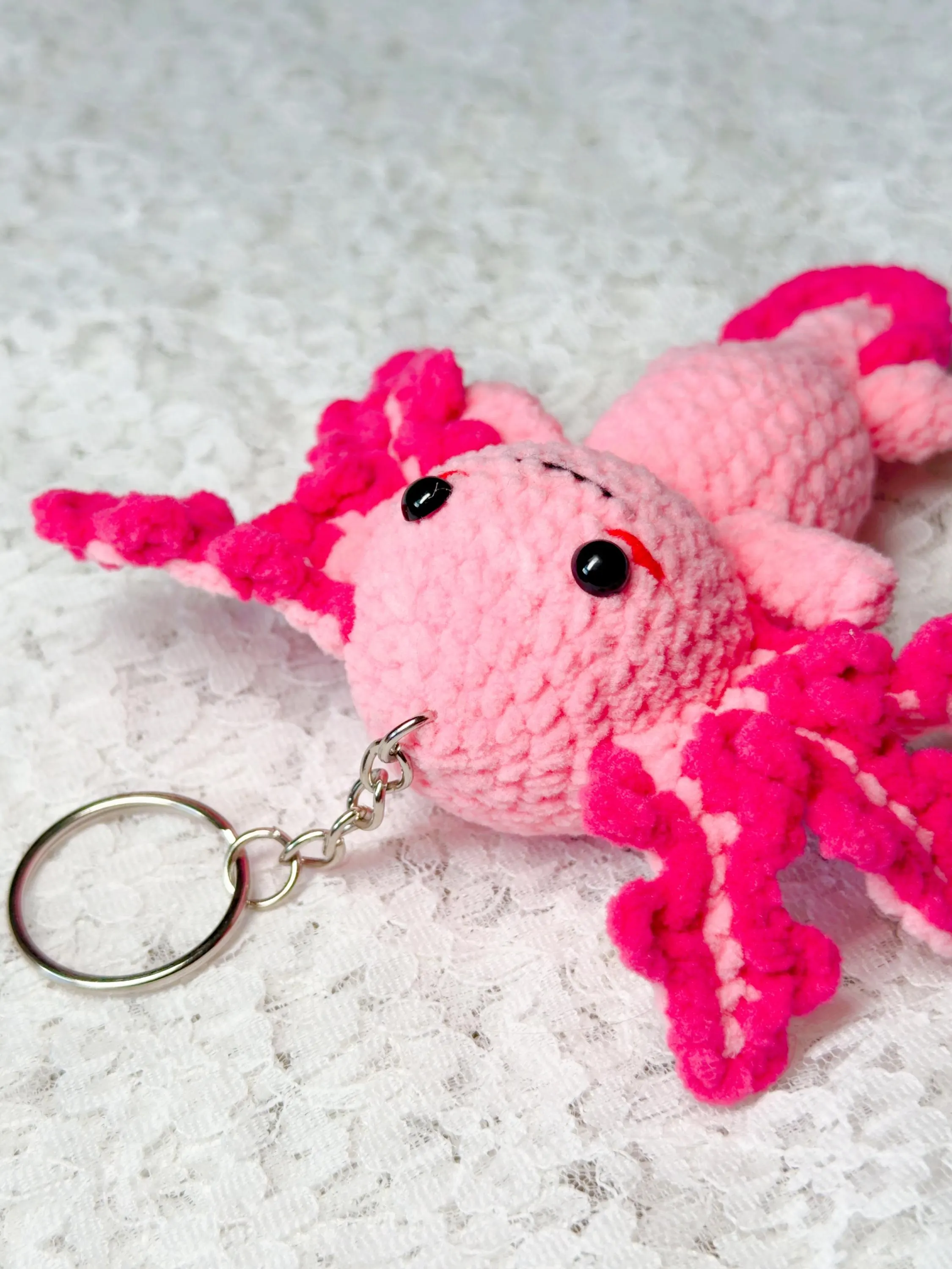 Crochet Axolotl Amigurumi Keychain, product photo 17