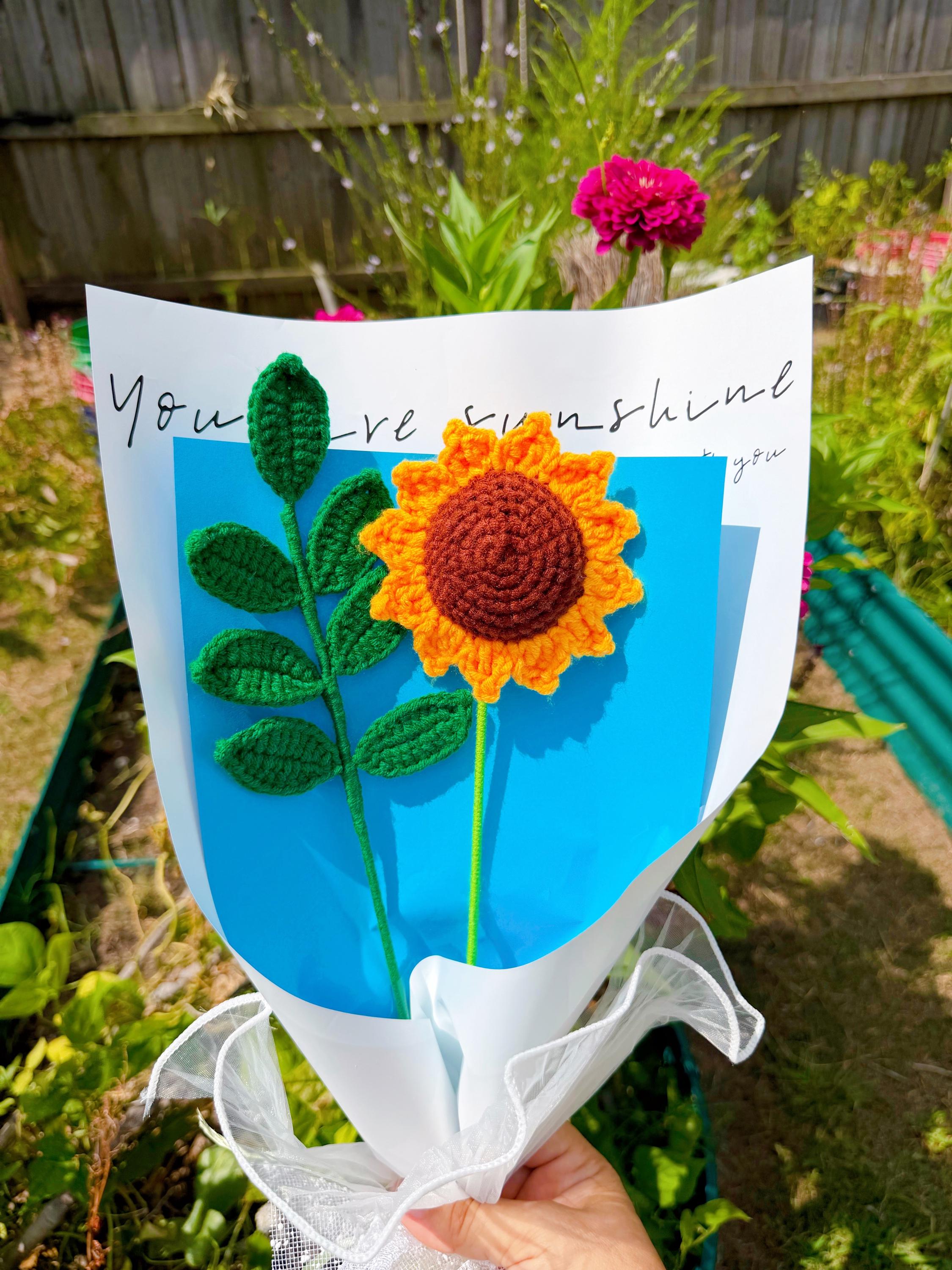 Handmade Crochet Sunflower Bouquet, product photo 5