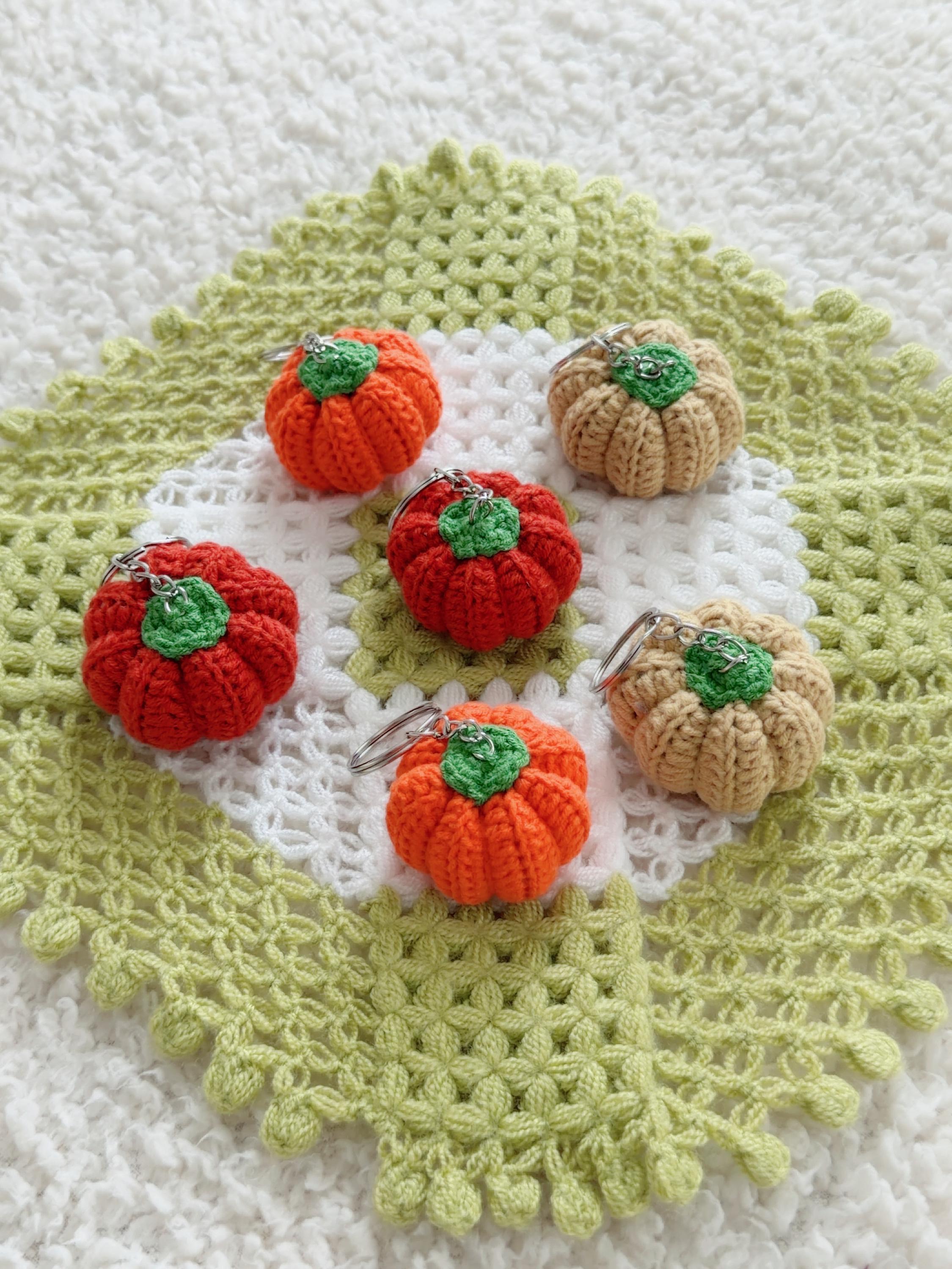 Handmade Crochet Pumpkin Keychain, product photo 18