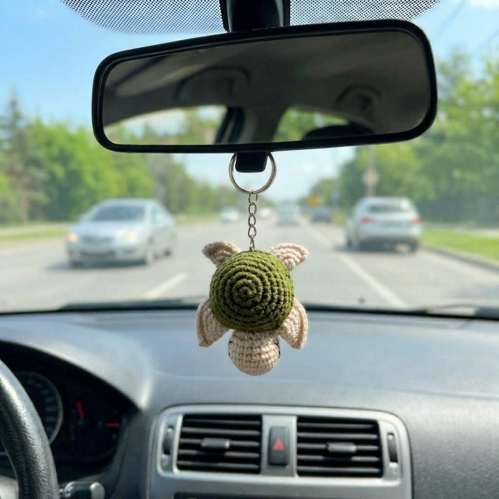 Crochet Turtle Keychain, product photo 1