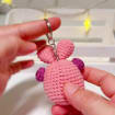Handmade Crochet Bunny Keychain, product photo 4