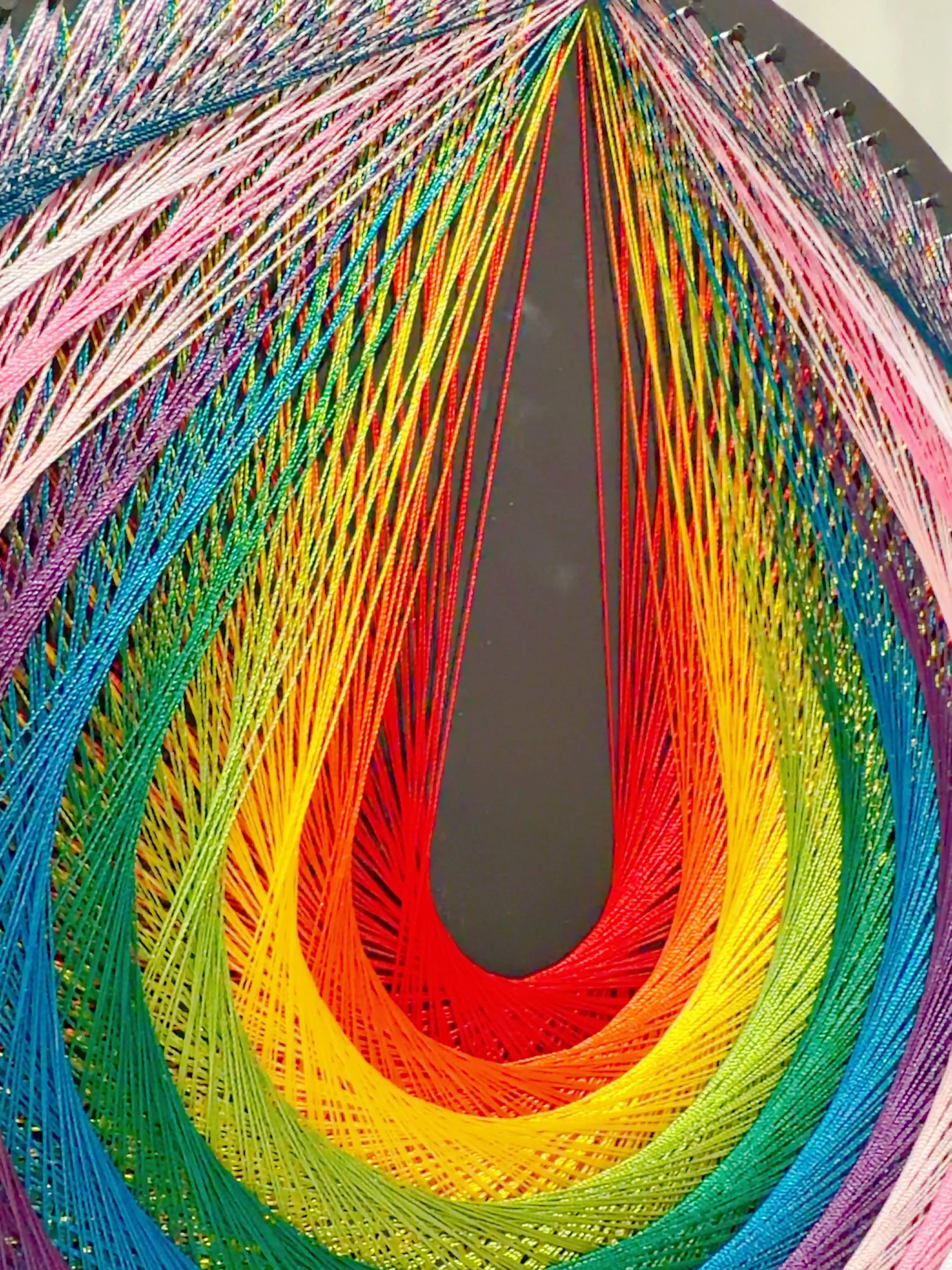 Rainbow Teardrop String Art | Boho Fiber Wall, product photo 8