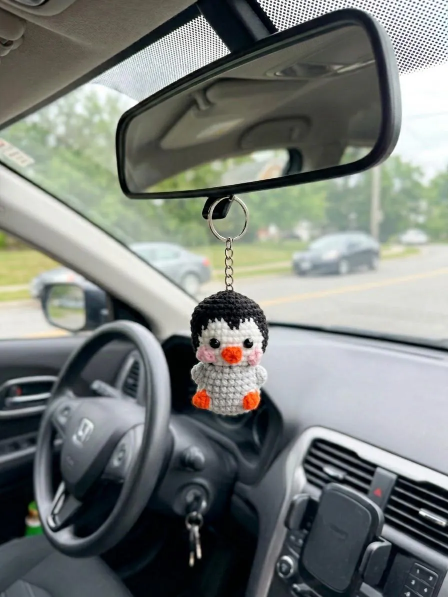 Handmade Crochet Penguin Keychain, product photo 4