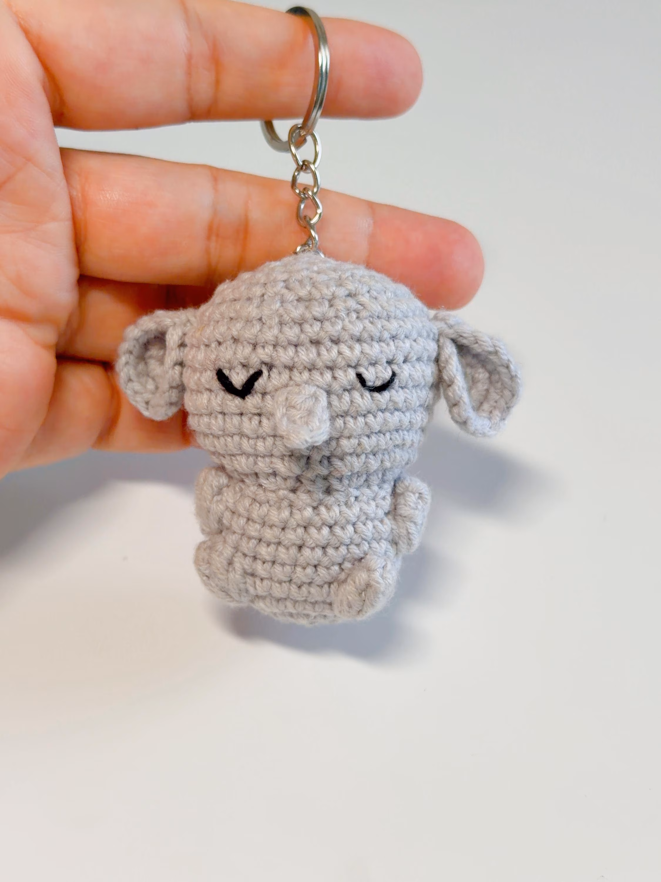 Handmade Crochet Elephant Keychain, product photo 2