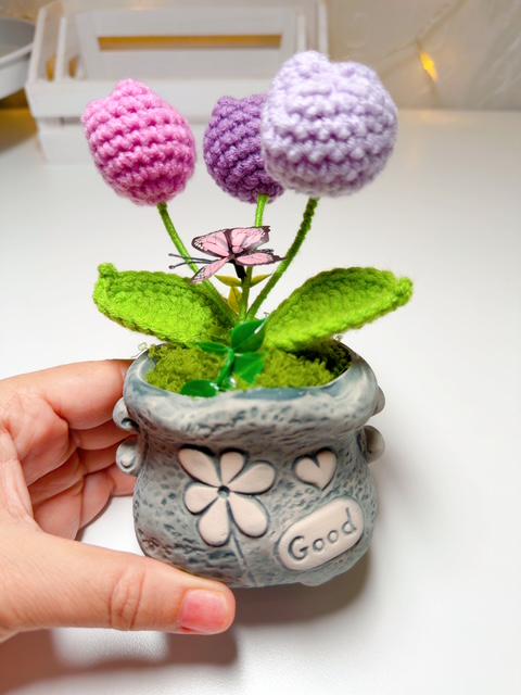 Purple Crochet Tulip Arrangement, product photo 7
