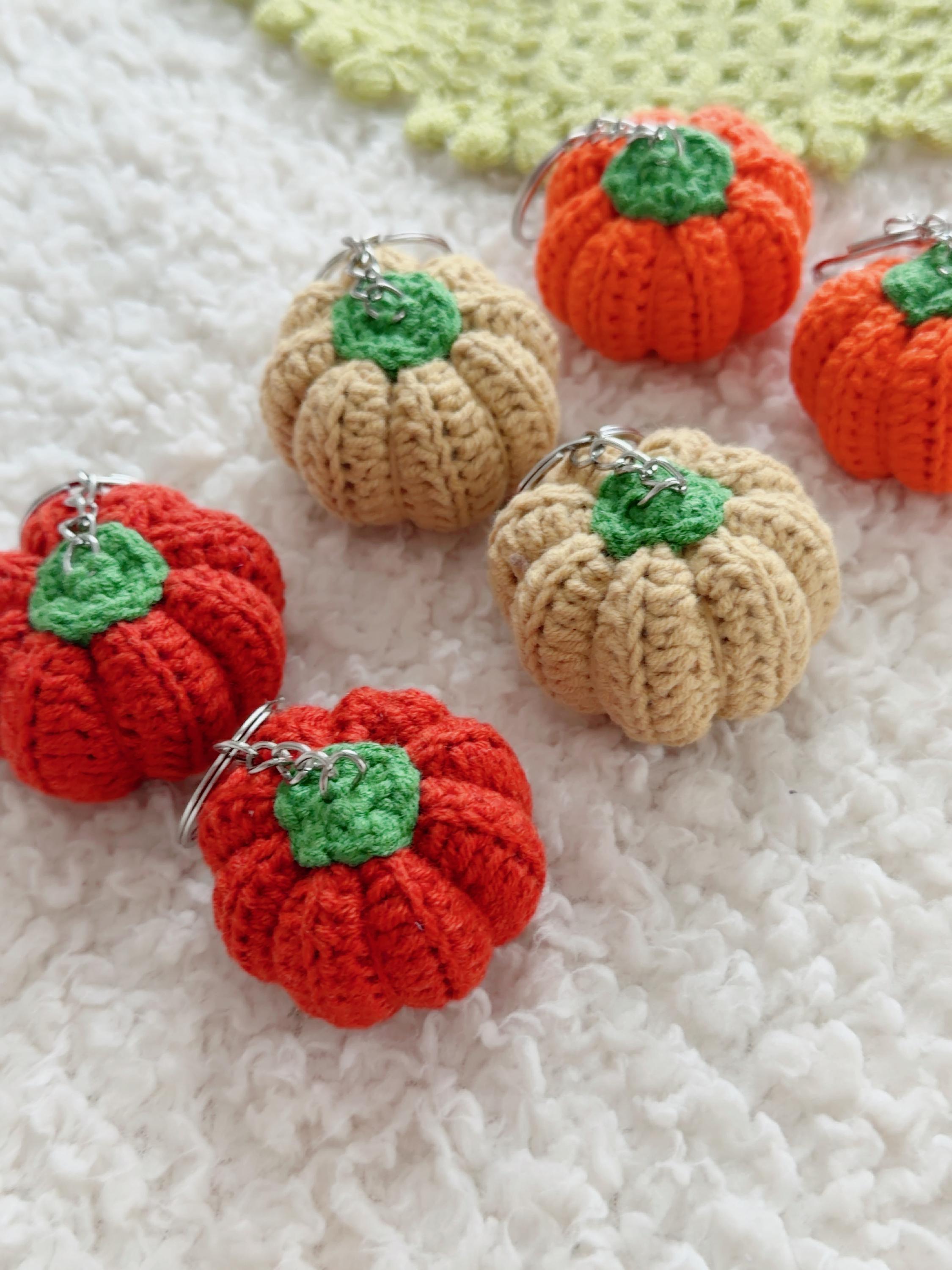 Handmade Crochet Pumpkin Keychain, product photo 16
