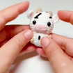 Black & White Crochet Cow Keychain, product photo 13