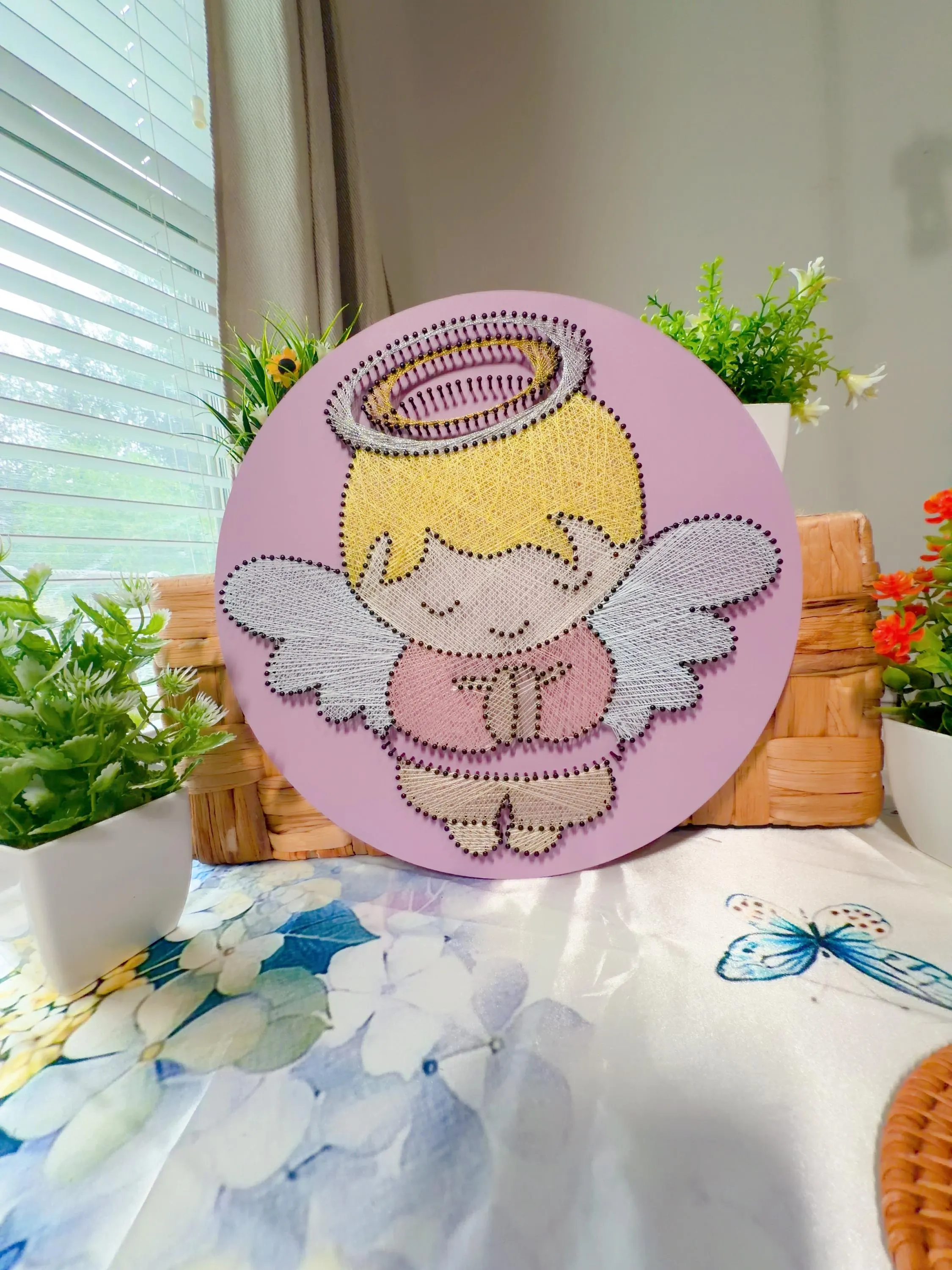Handmade Baby Angel String Art, product photo 9