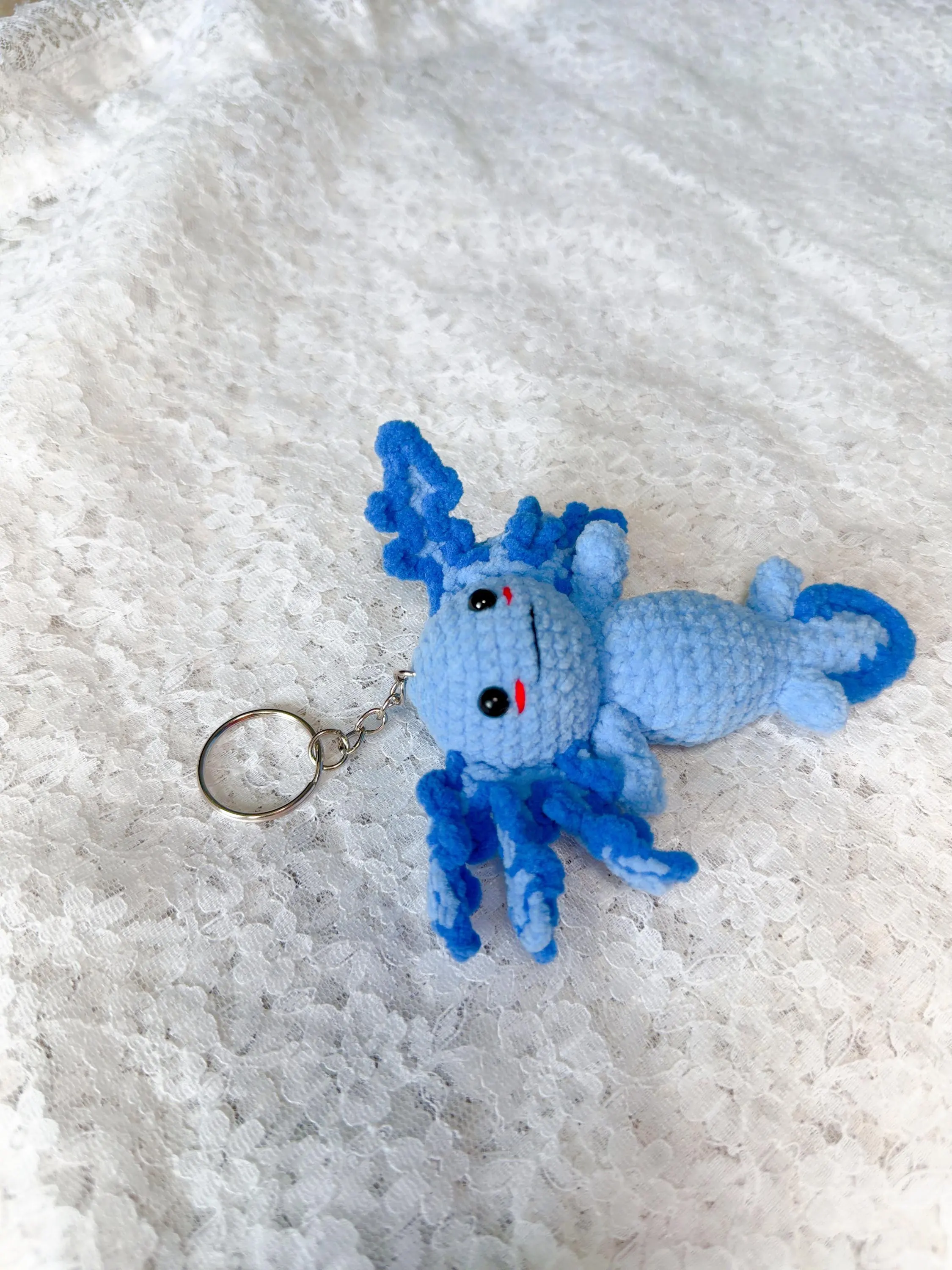 Crochet Axolotl Amigurumi Keychain, product photo 13