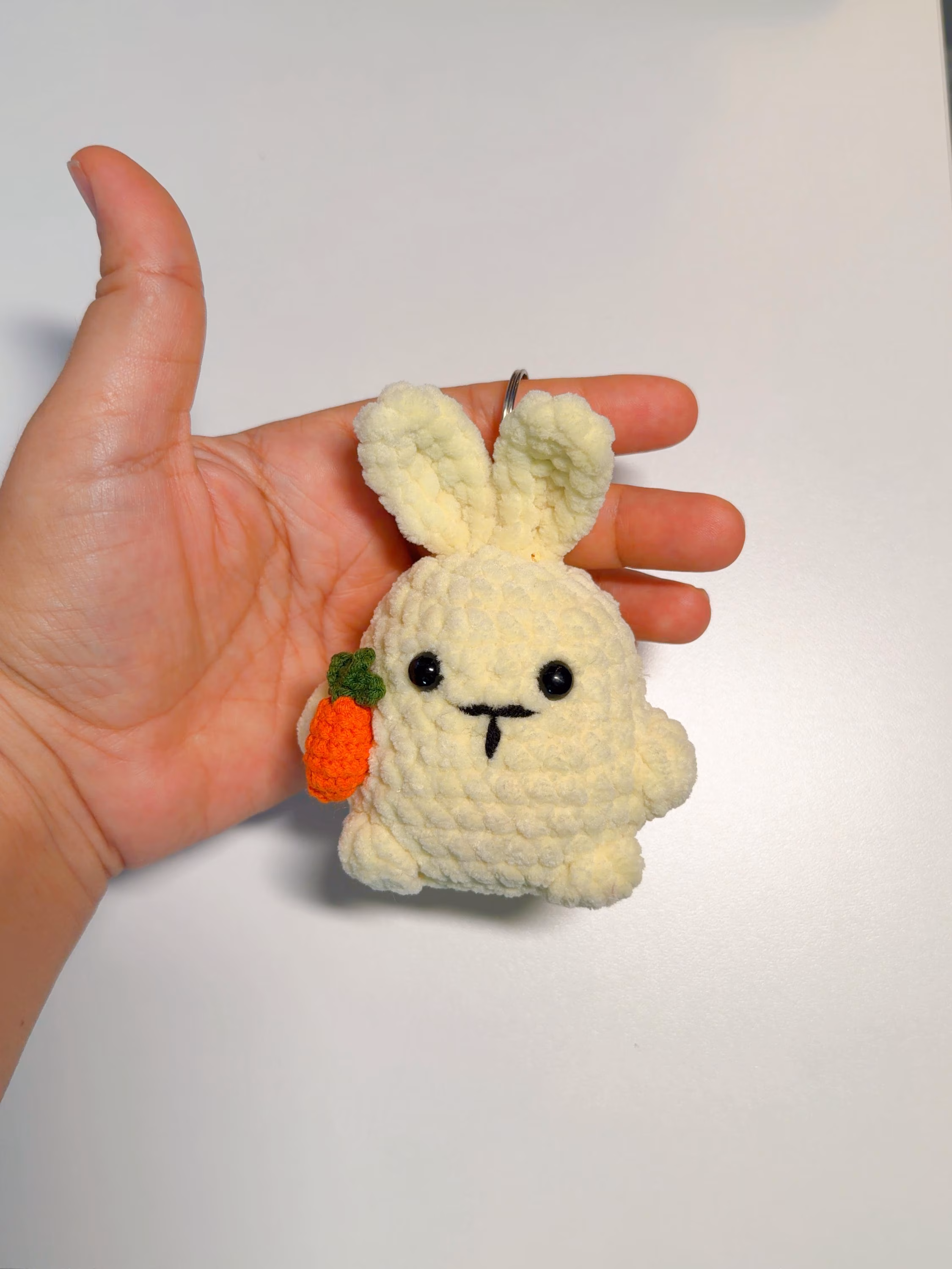 Crochet Strawberry Bunny Plush Keychain, product photo 13
