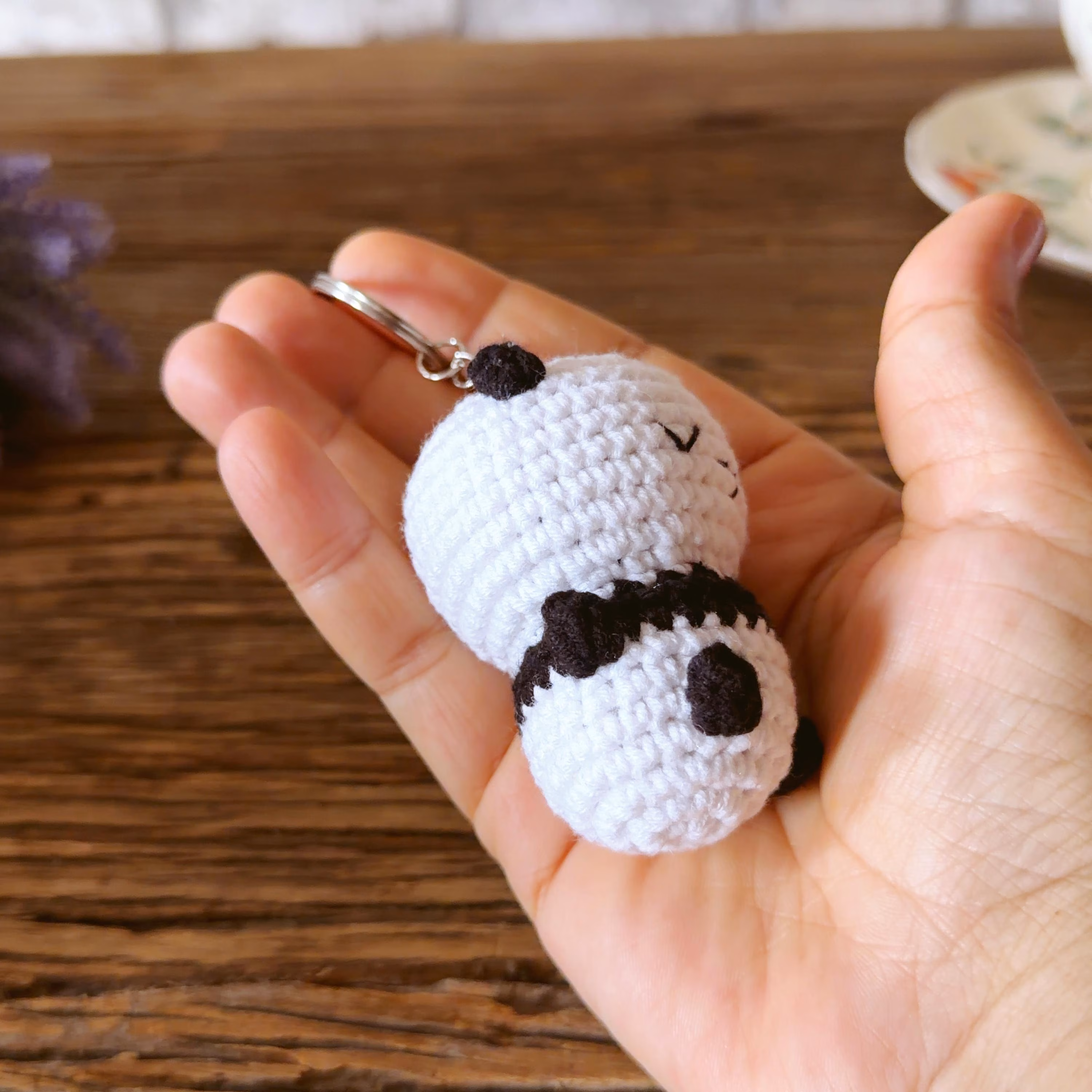 Crochet Panda Keychain, product photo 14