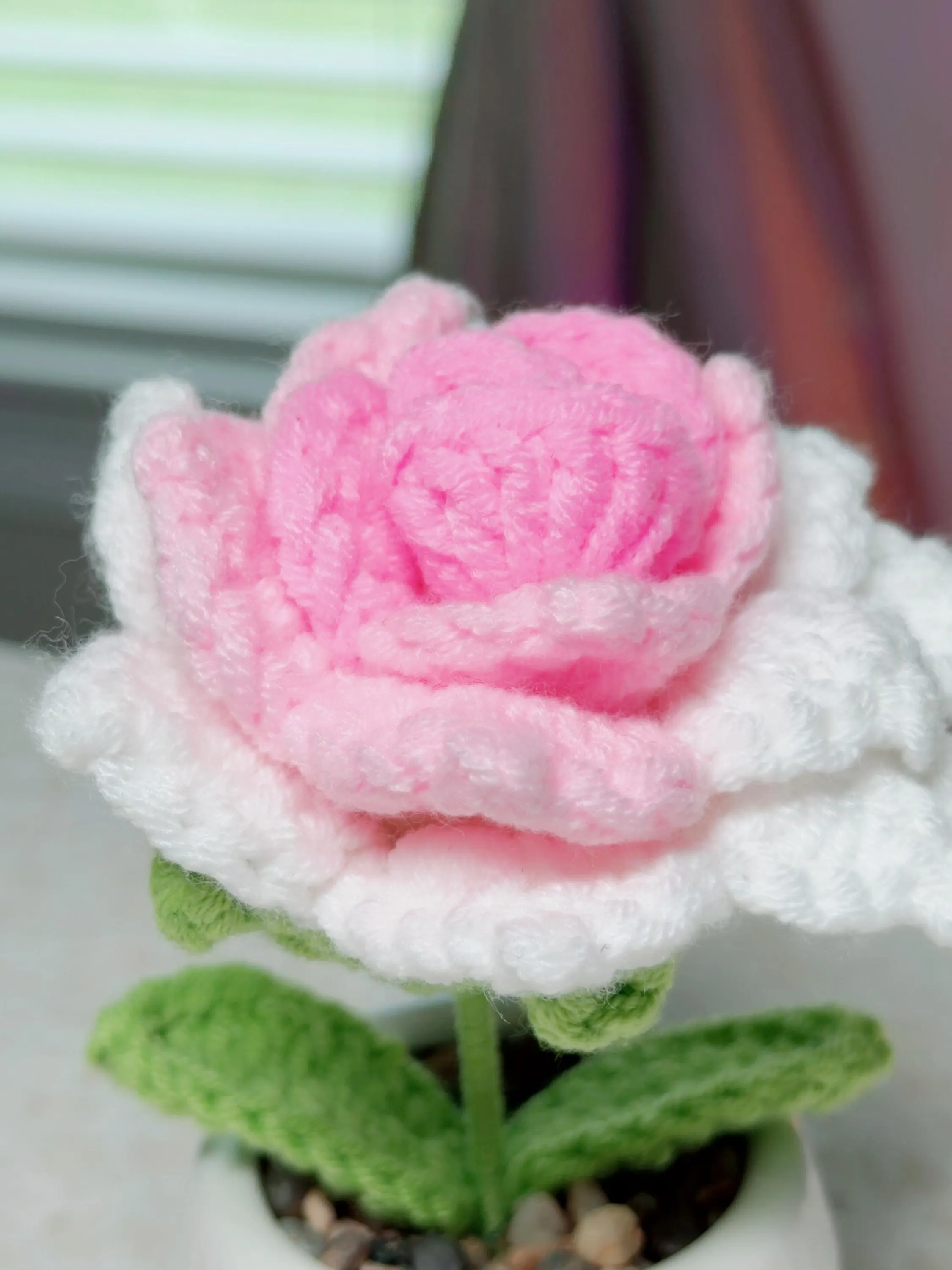 Crochet Rose in Ceramic Pot, product photo 8