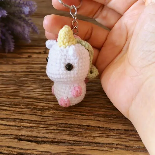 Crochet Unicorn Keychain, product photo 5