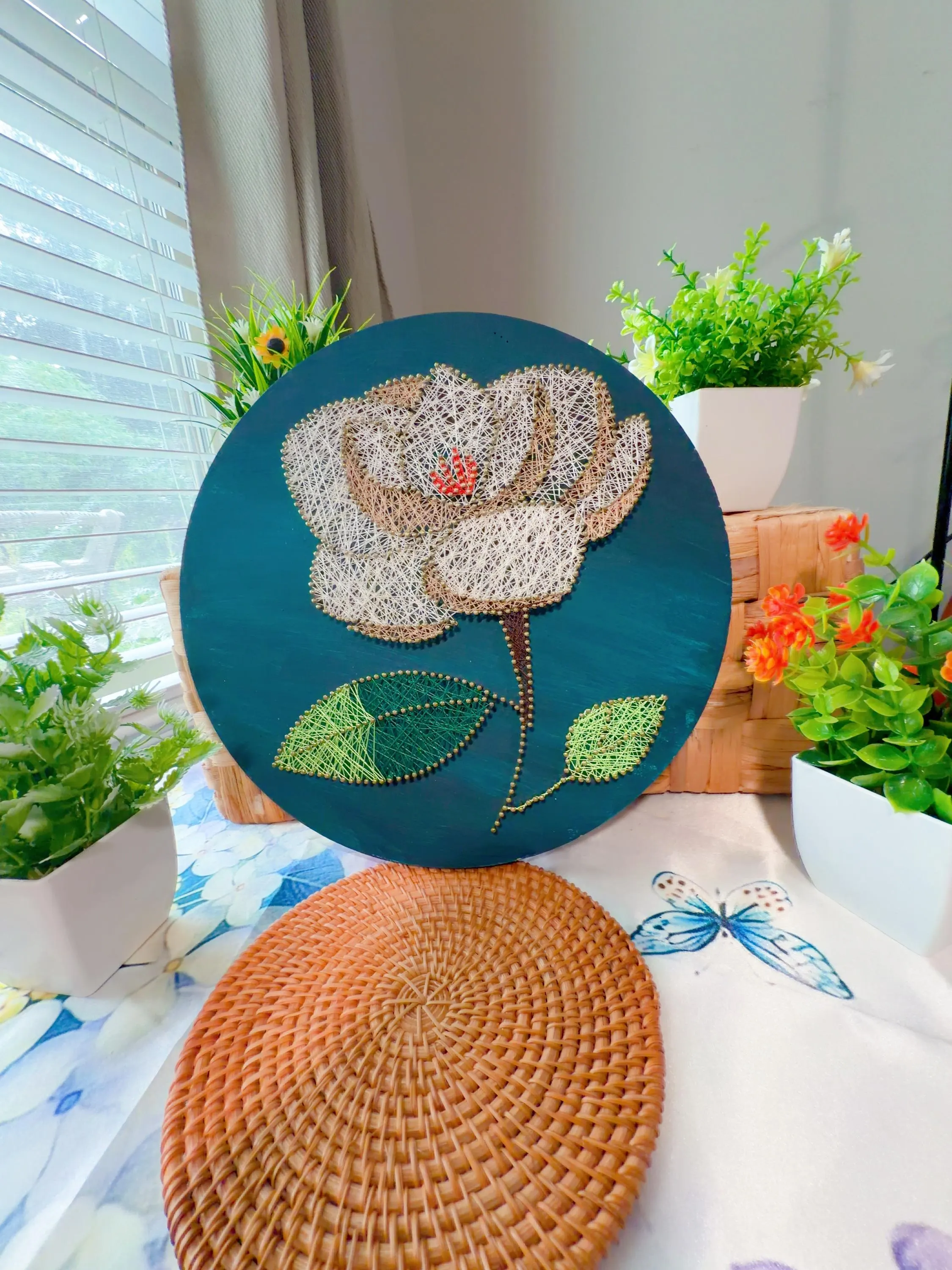 Handmade Louisiana Magnolia String Art Wall Decor, product photo 4