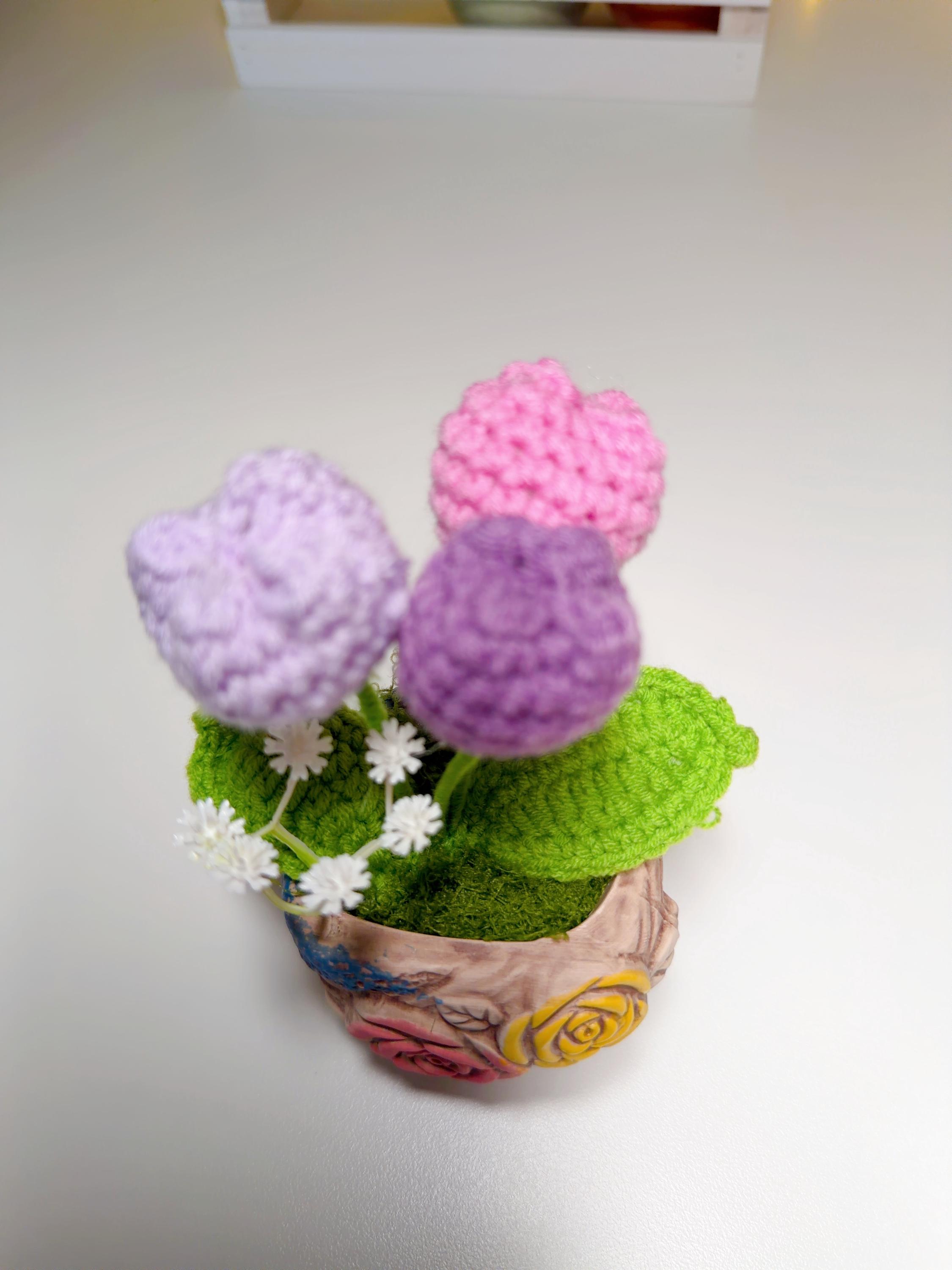 Crochet Tulips in a Ceramic Planter, product photo 10