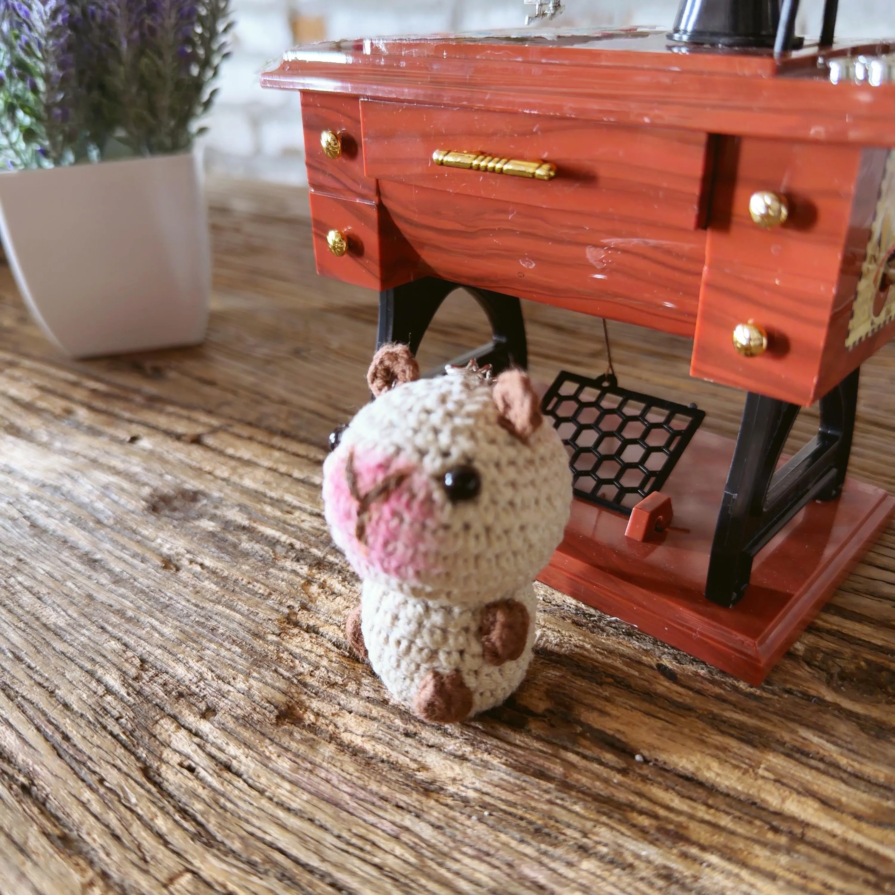 Handmade Crochet Capybara Keychain, product photo 1