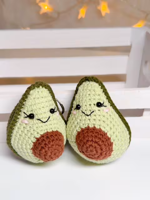 Crochet Avocado Keychain, product photo 8