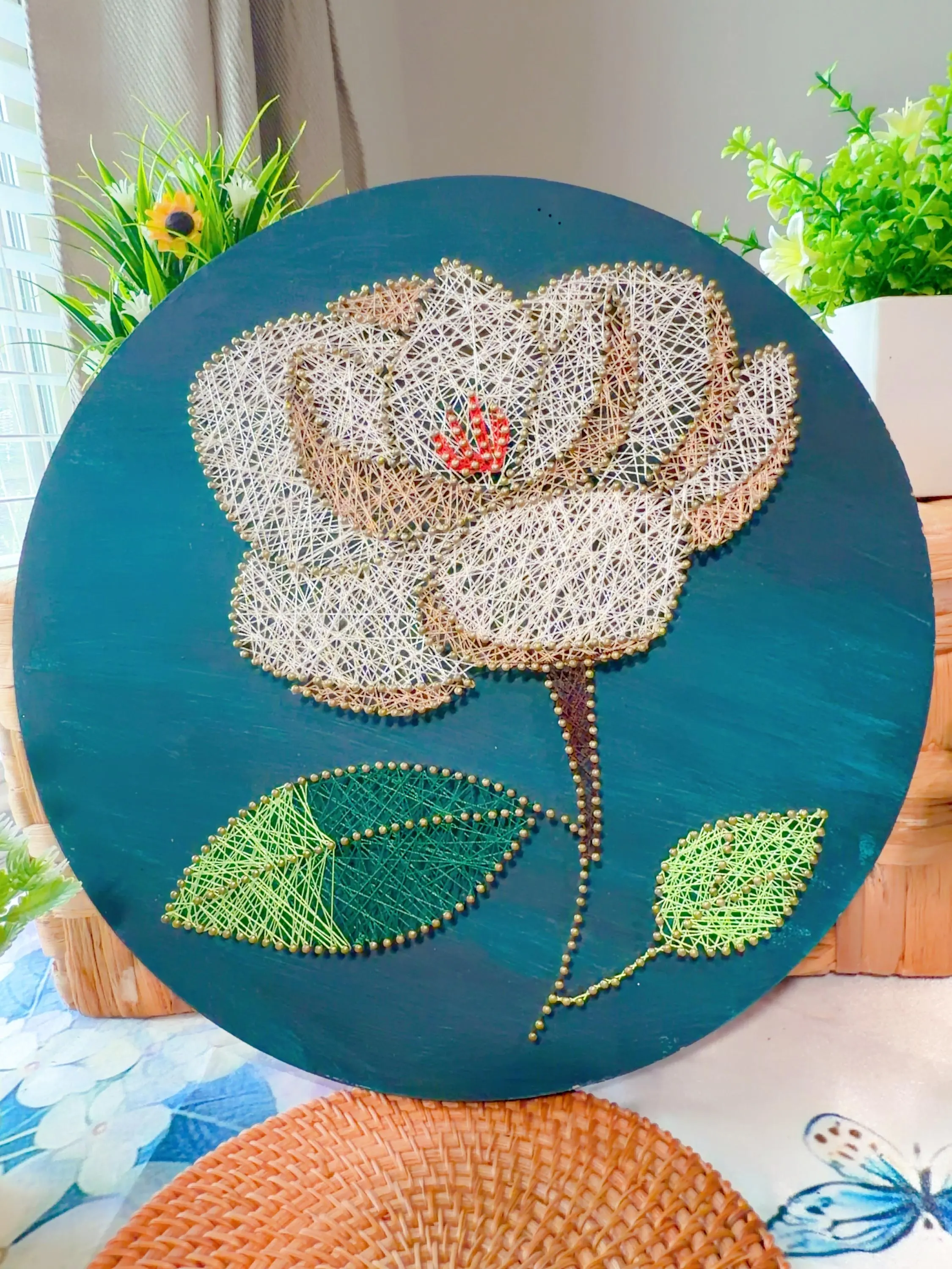 Handmade Louisiana Magnolia String Art Wall Decor, product photo 5