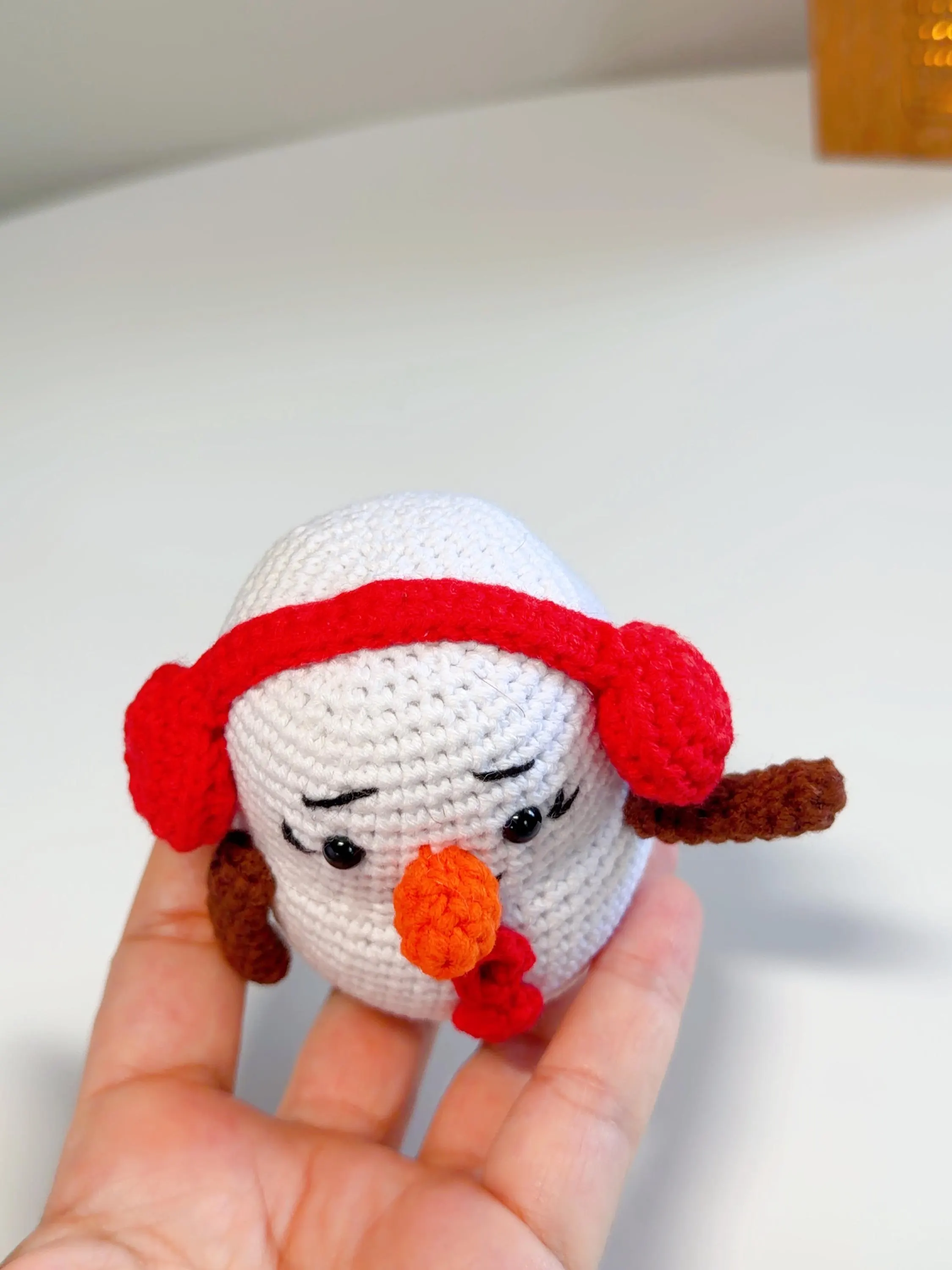 Handmade Crochet Snowman Christmas Tree Ornament, product photo 9