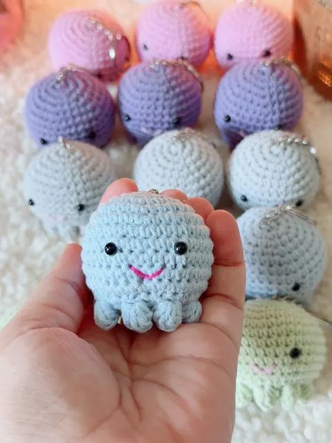 Crochet Octopus Amigurumi Keychain, product photo 9