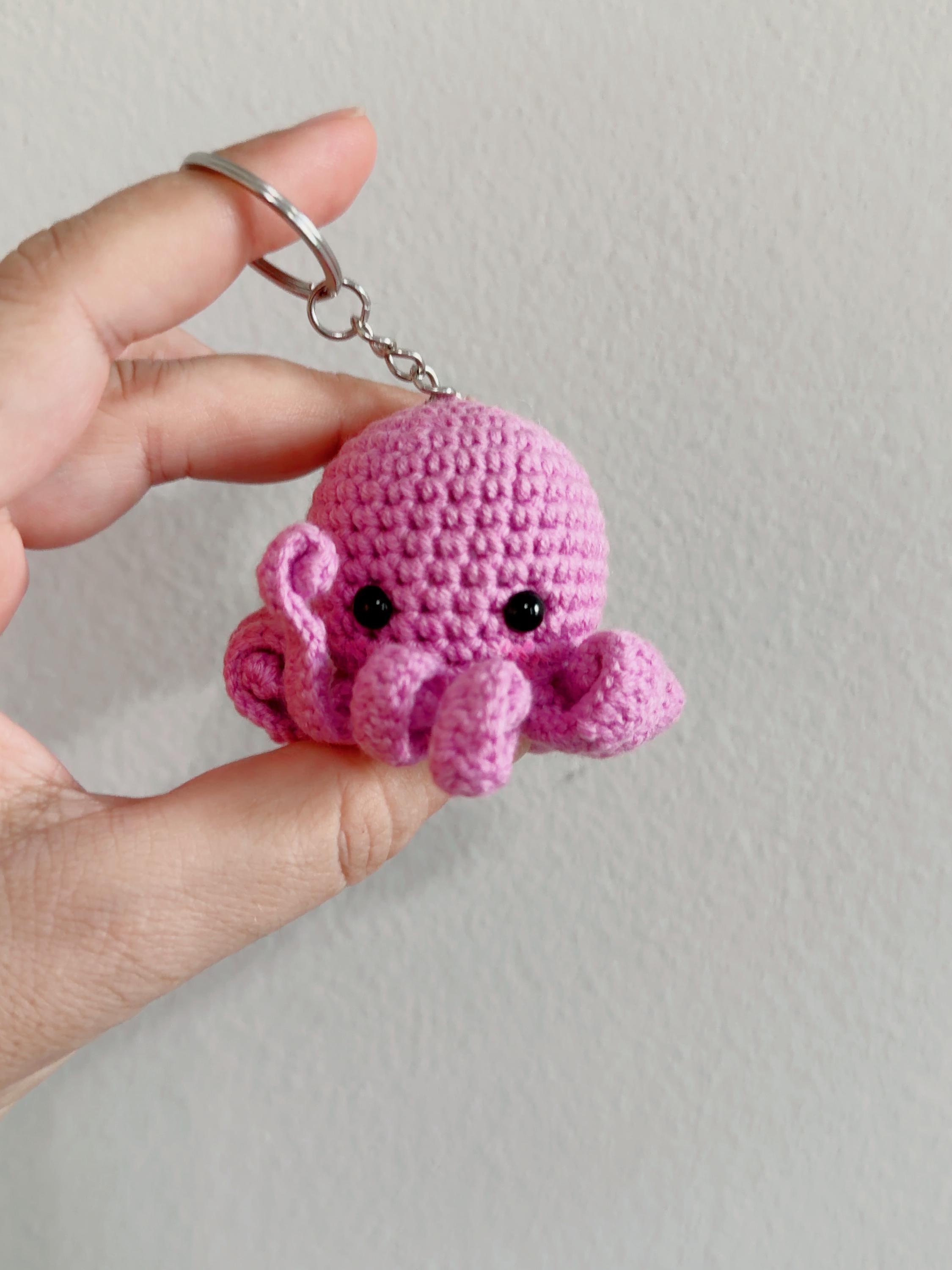 Mini Crochet Octopus Keychain, product photo 11