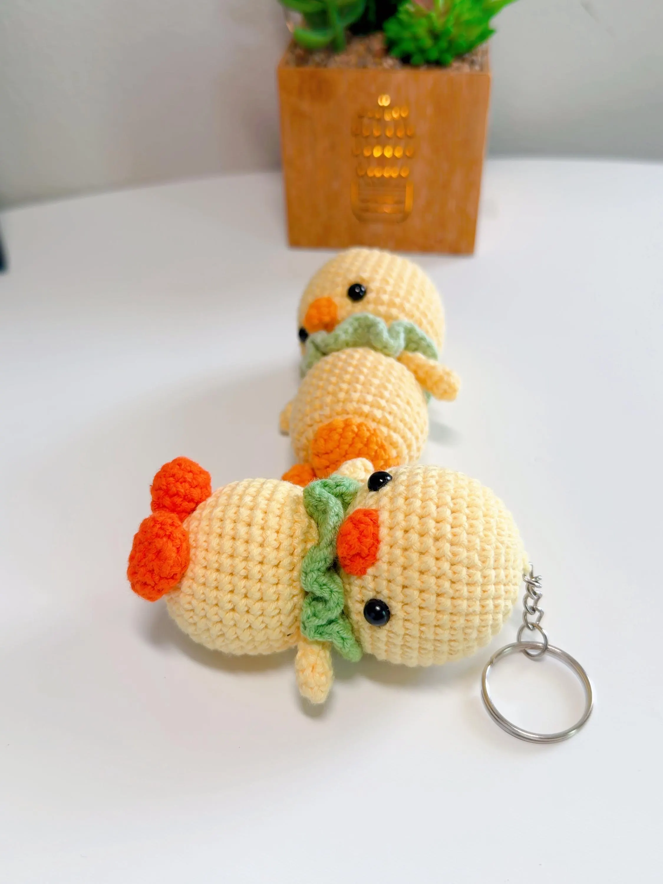 Cute Crochet Duck Keychain, product photo 4