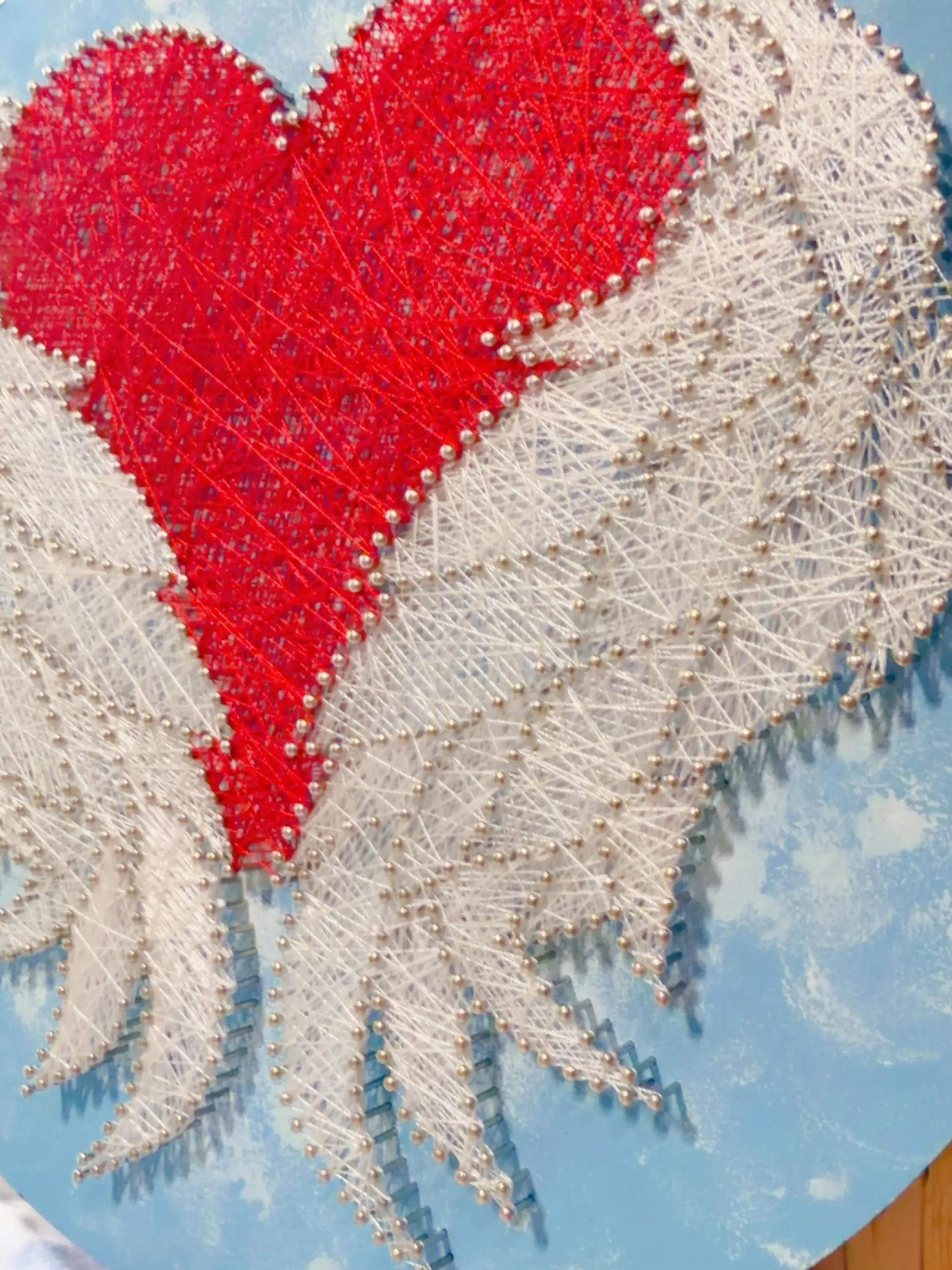 Angel Wings Heart String Art Wall Decor, product photo 8
