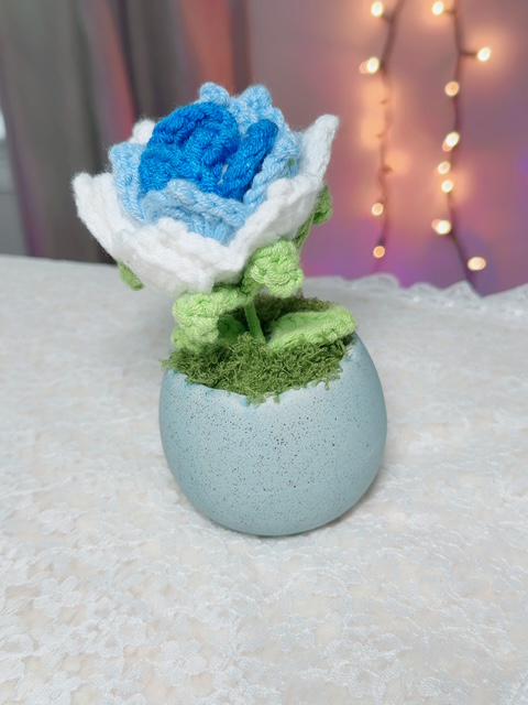 Crochet Rose in Ceramic Pot, product photo 14