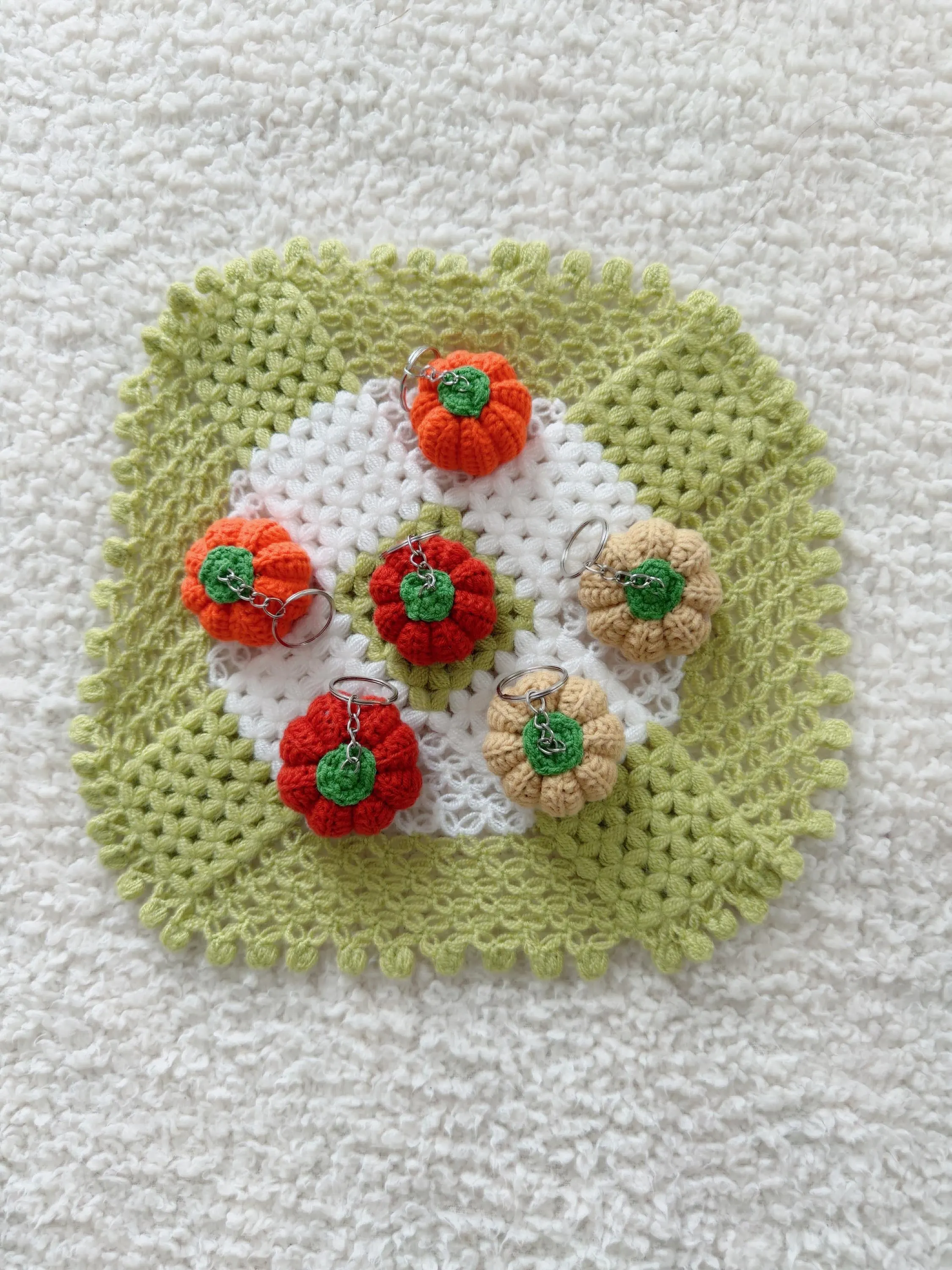 Handmade Crochet Pumpkin Keychain, product photo 22