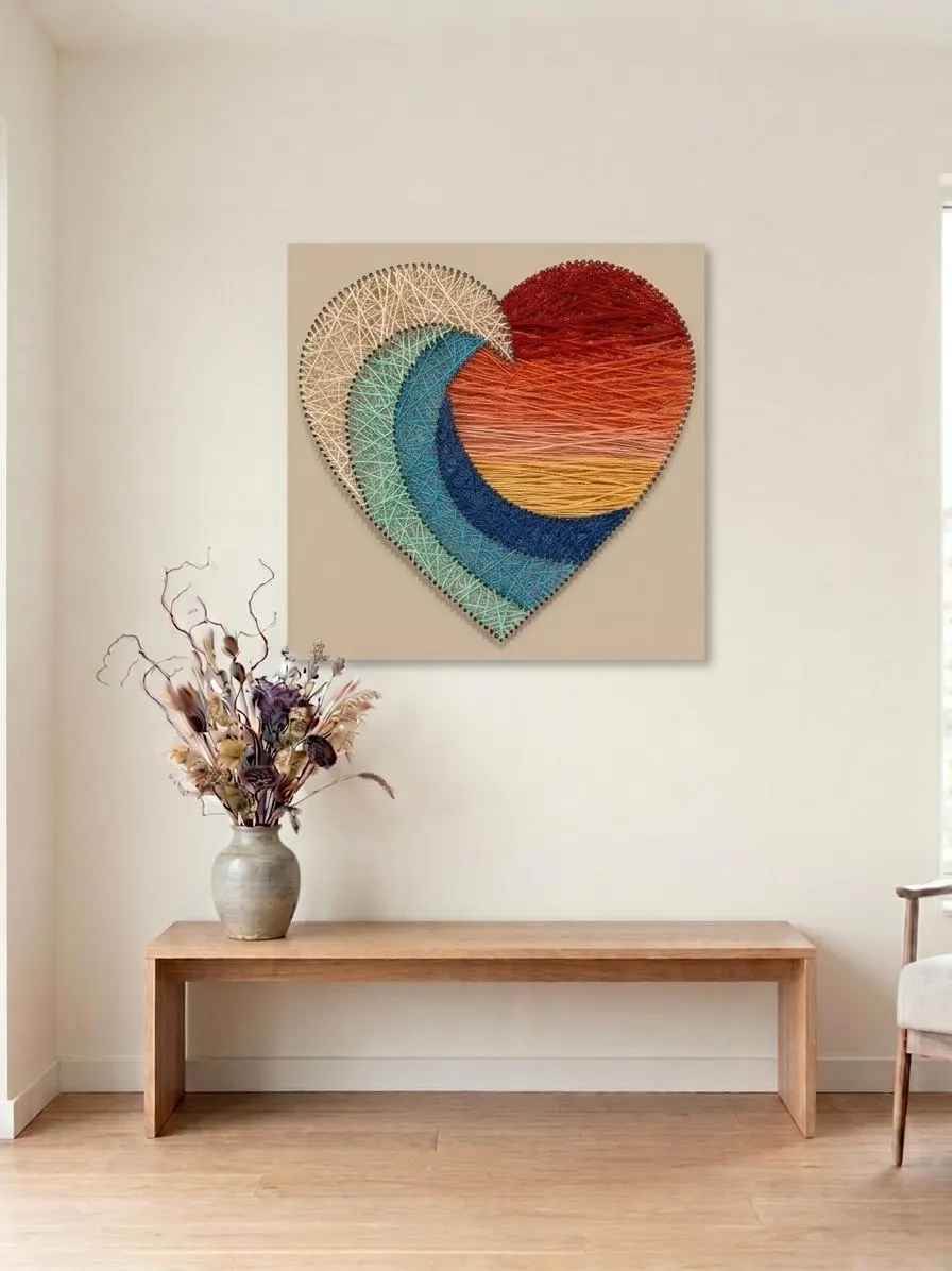 Sunset Wave Heart String Art, product photo 4