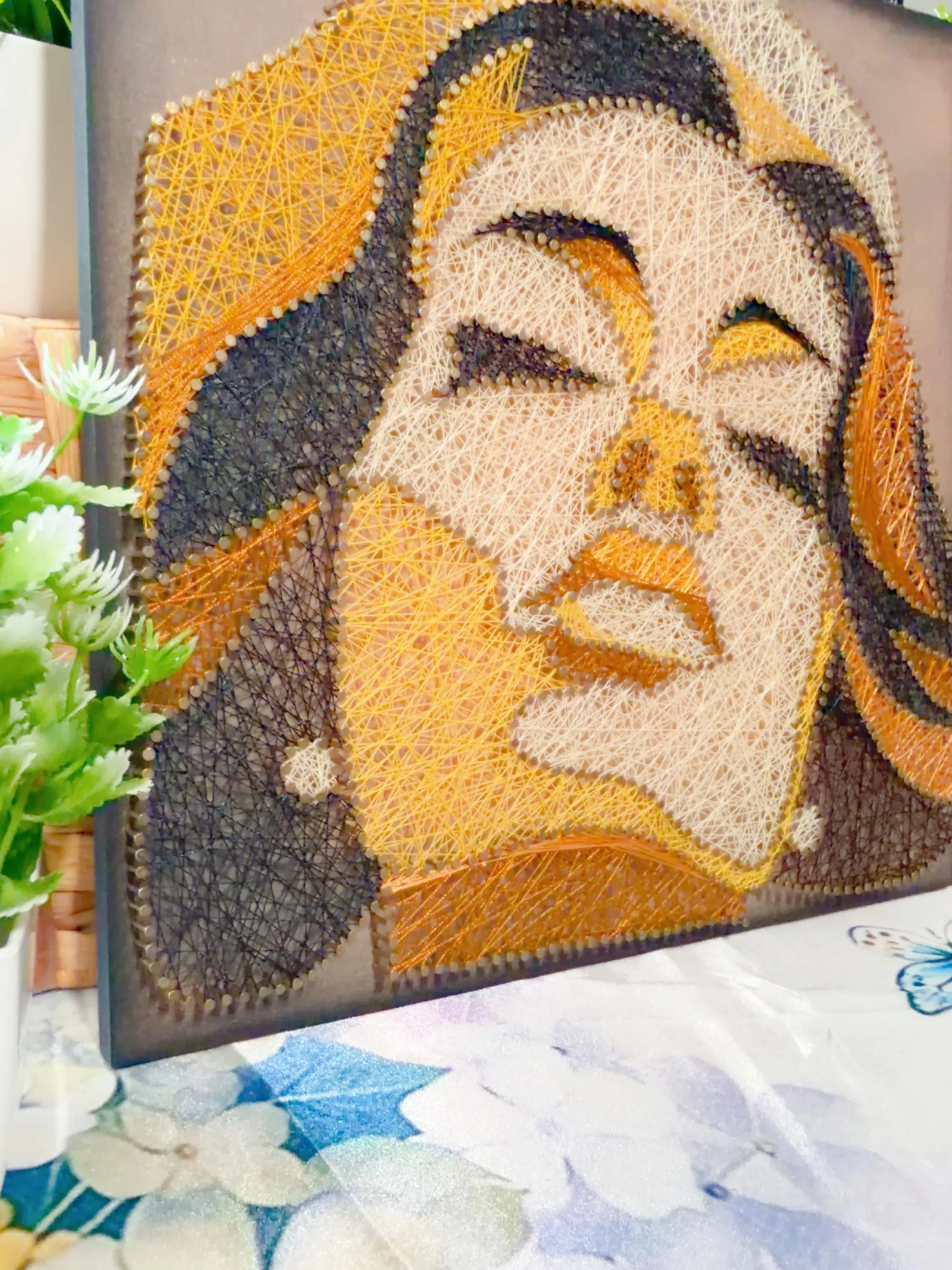 String Art Woman Face Decor | Handmade Boho, product photo 6