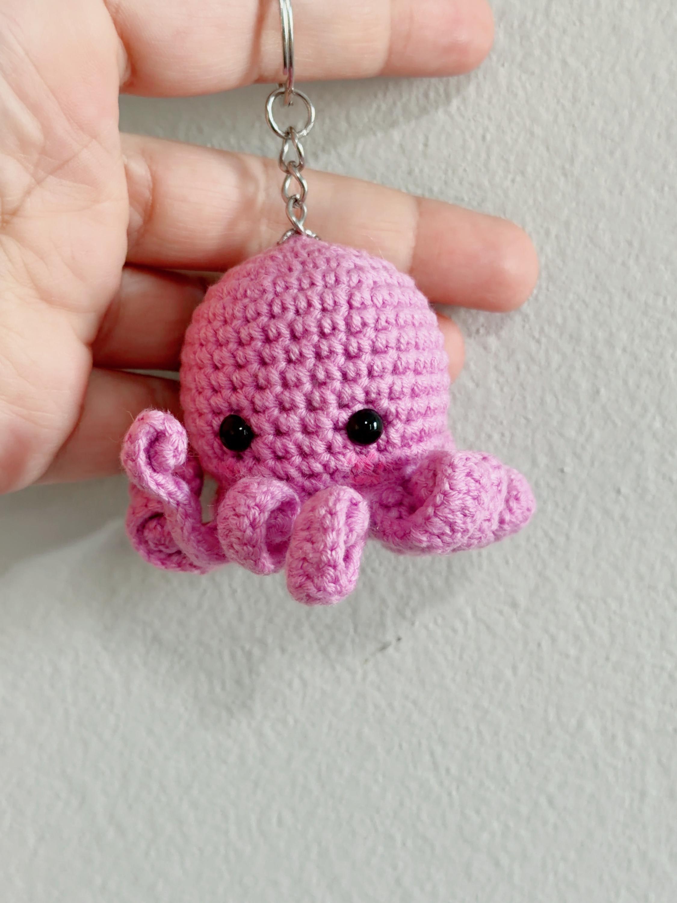 Mini Crochet Octopus Keychain, product photo 12