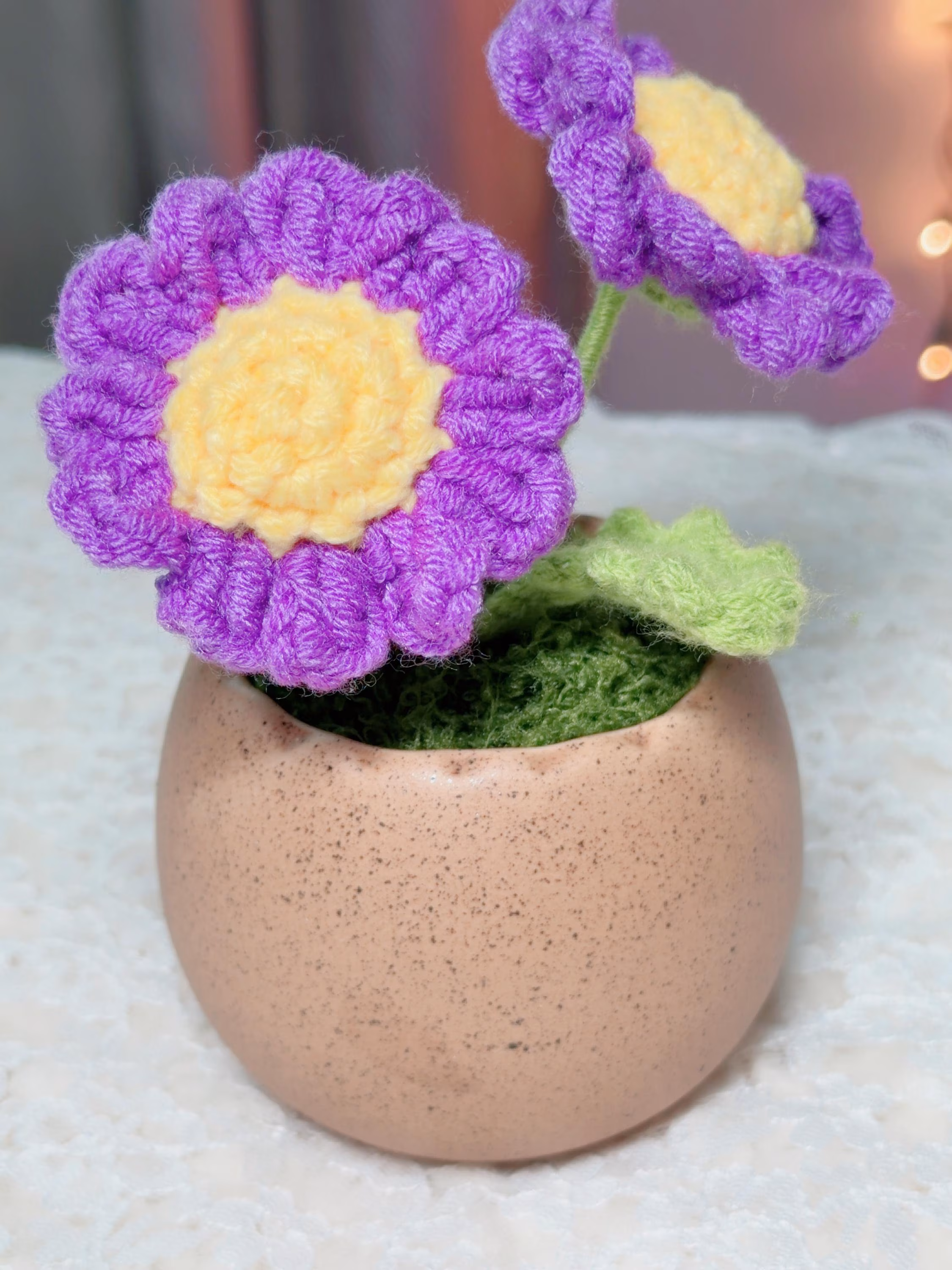 Crochet Daisy & Bell Flower Pot, product photo 9