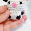 Mini Crochet Cow Keychain, product photo 2