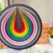 Rainbow Teardrop String Art | Boho Fiber Wall, product photo 2