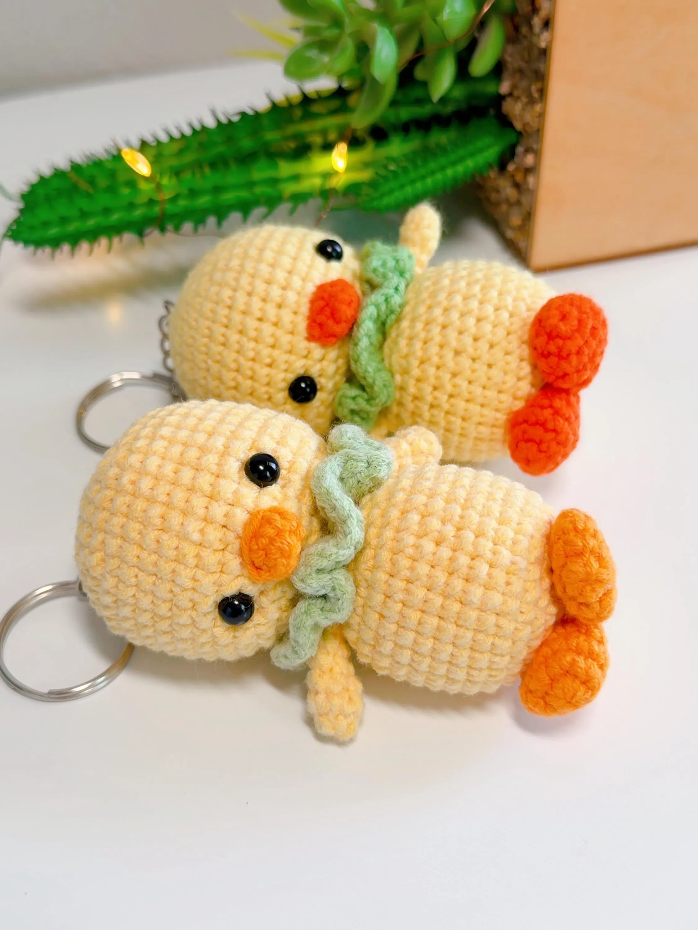 Cute Crochet Duck Keychain, product photo 1