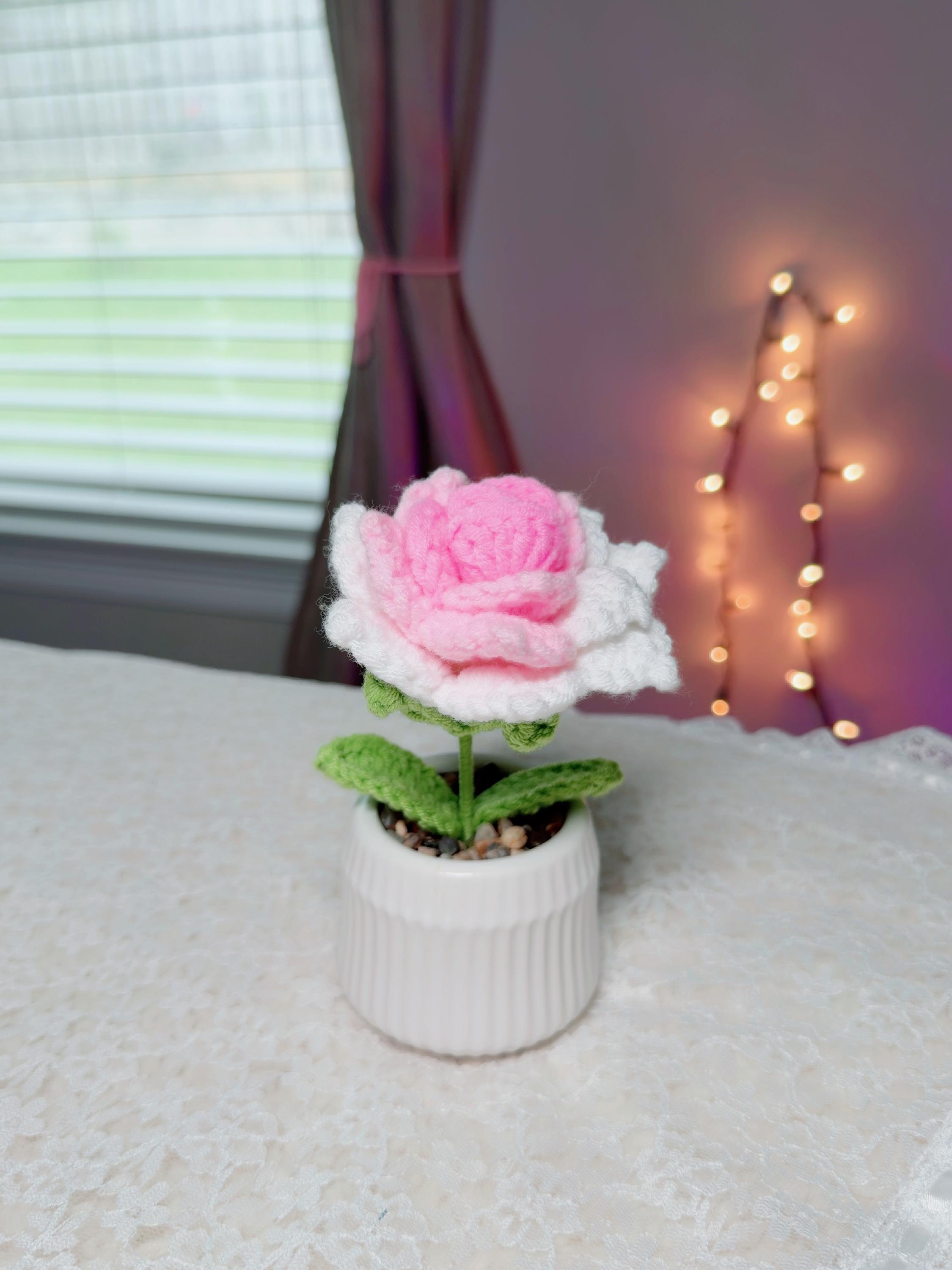Crochet Rose in Ceramic Pot, product photo 12