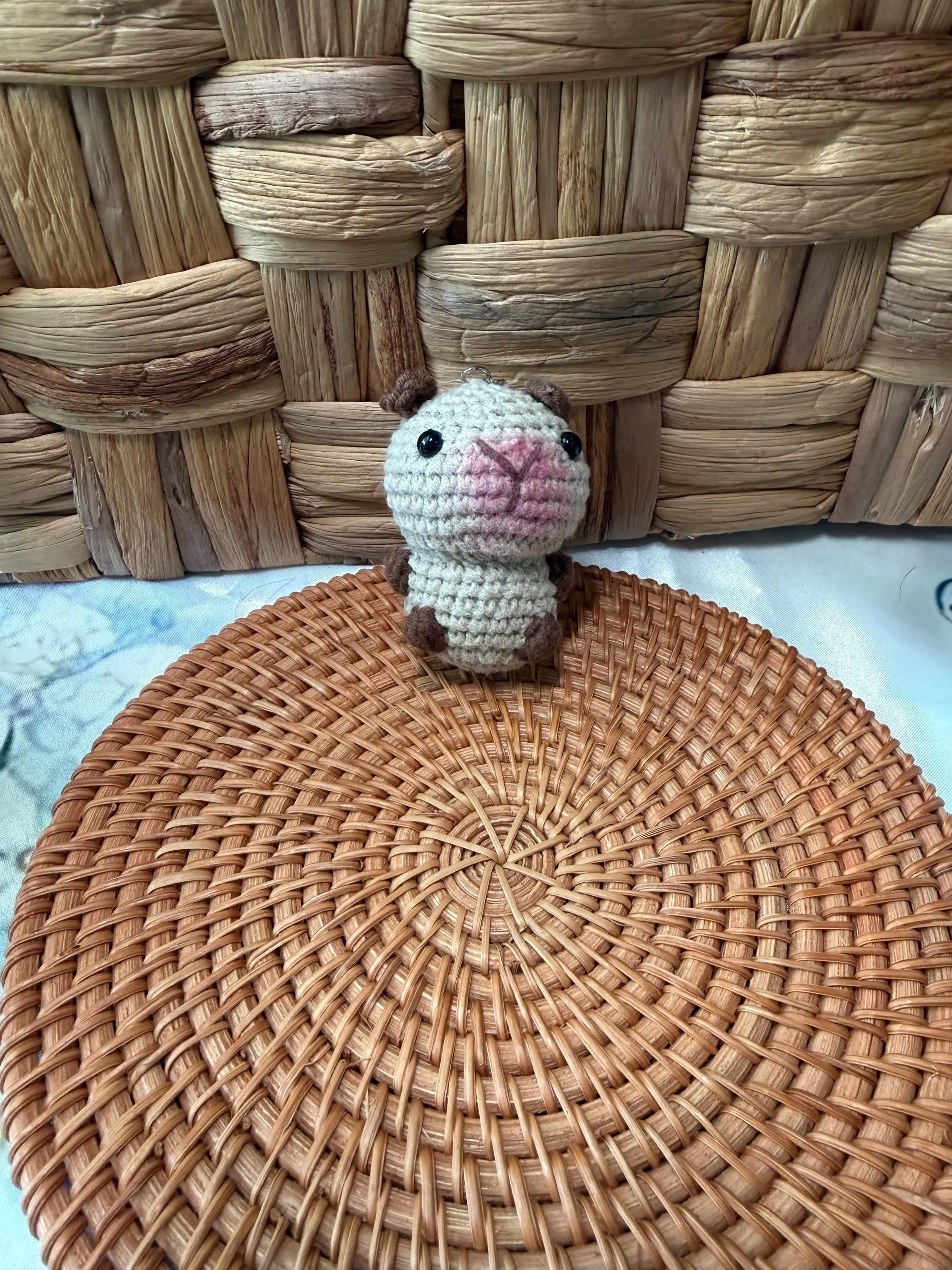 Handmade Crochet Capybara Keychain, product photo 10