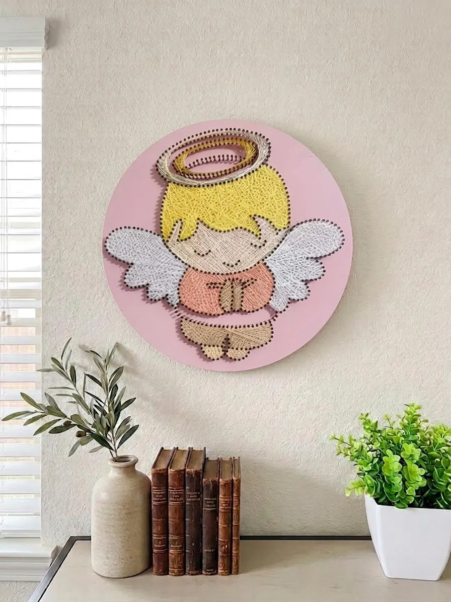 Handmade Baby Angel String Art, product photo 1