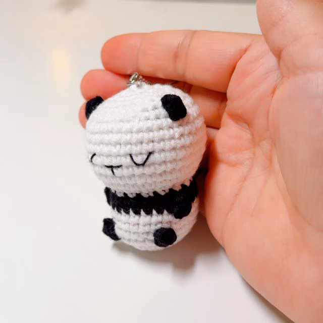 Crochet Panda Keychain, product photo 6