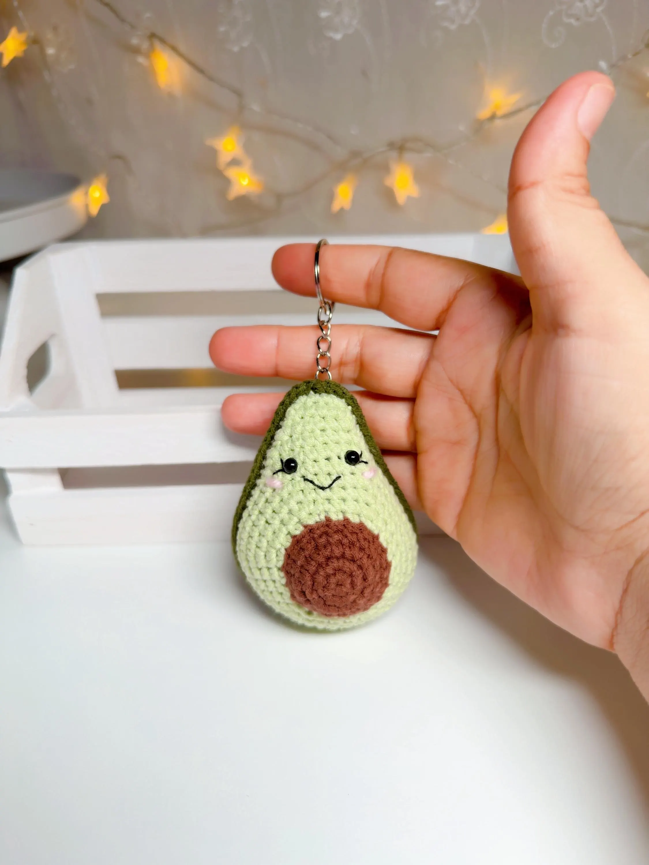 Crochet Avocado Keychain, product photo 4