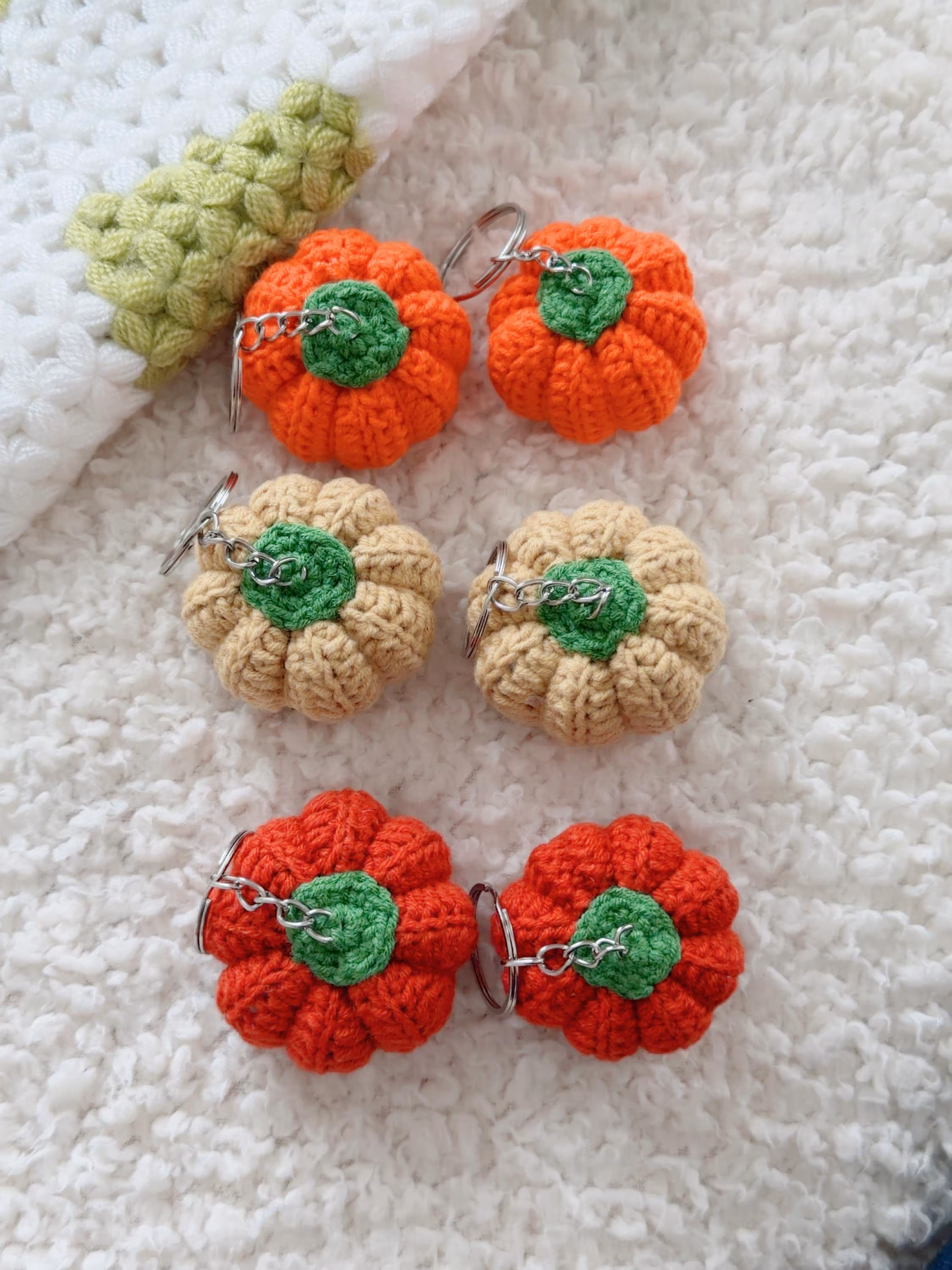 Handmade Crochet Pumpkin Keychain, product photo 15