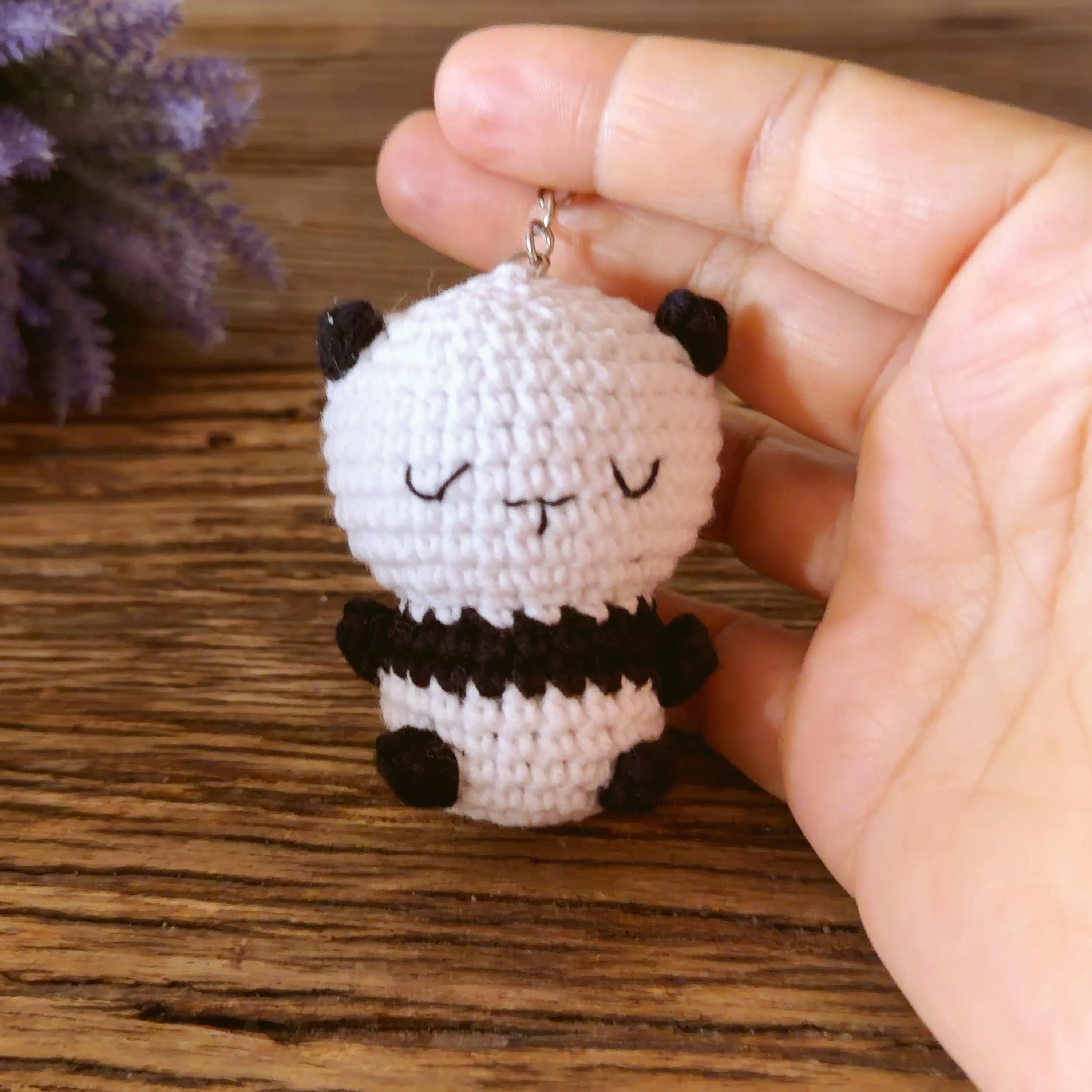 Crochet Panda Keychain, product photo 13