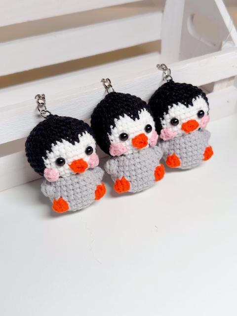 Handmade Crochet Penguin Keychain, product photo 12