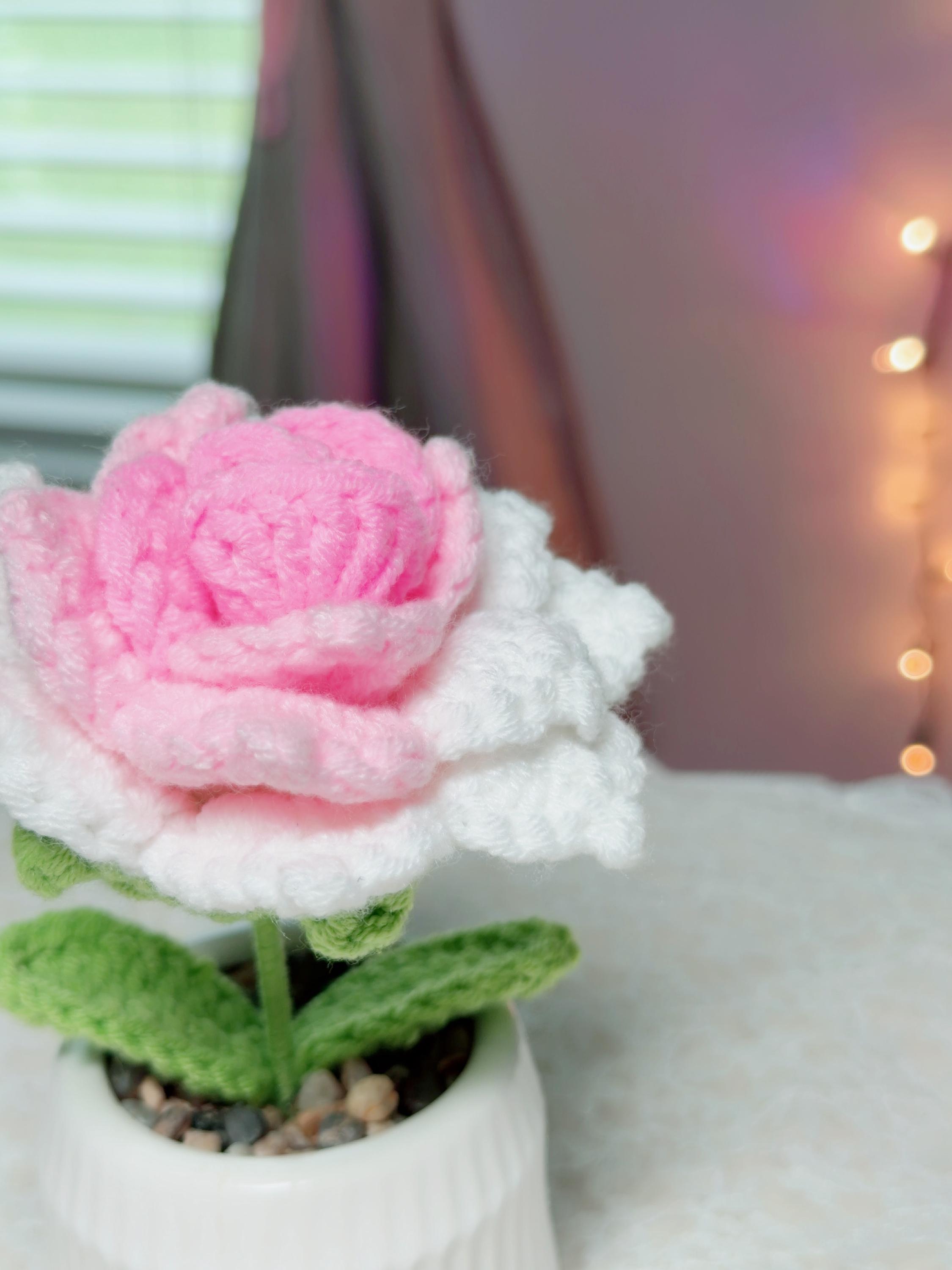 Crochet Rose in Ceramic Pot, product photo 10