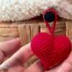 Handmade Micro Crochet Heart Bag Charm, product photo 6