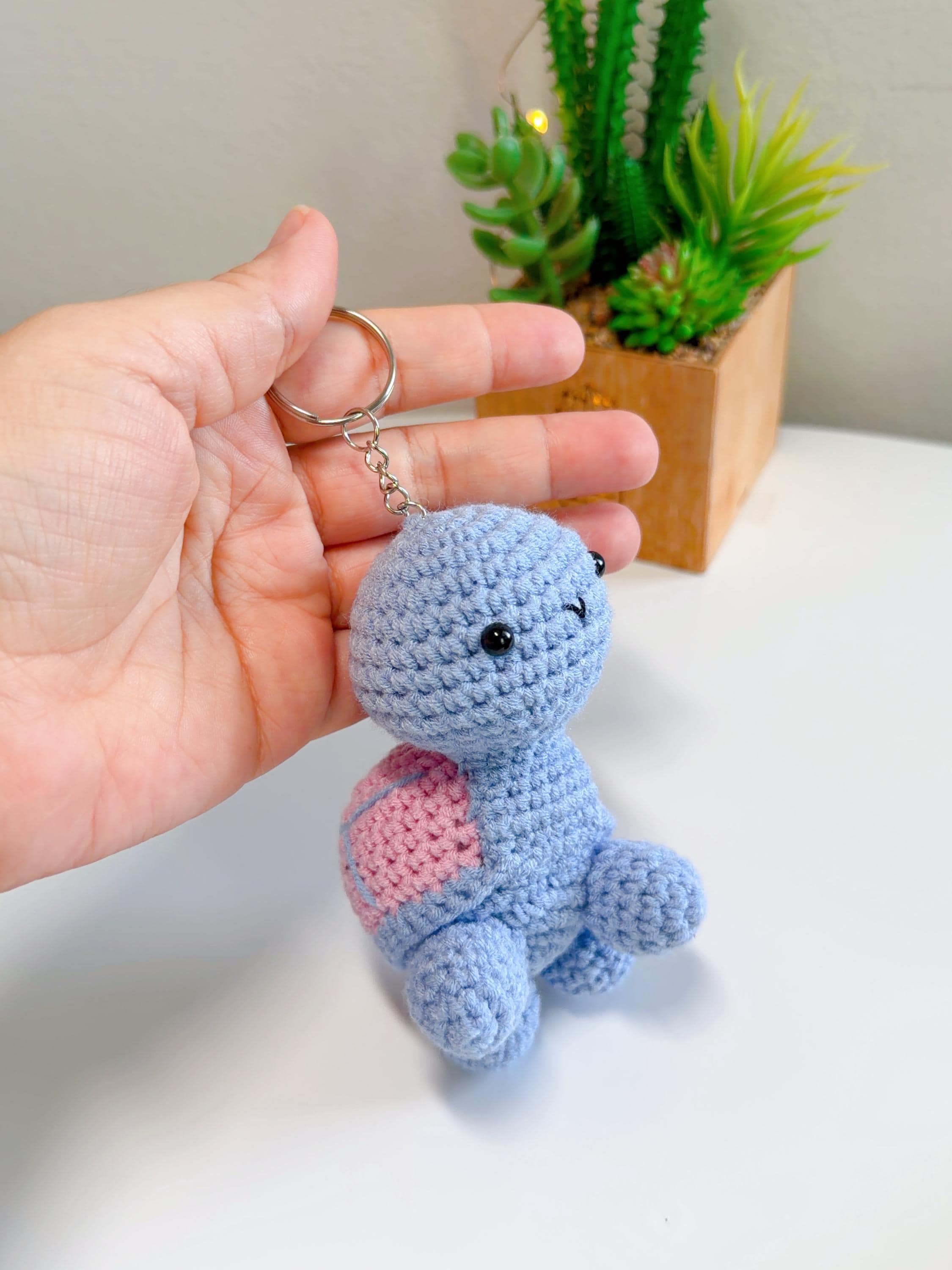 Handmade Crochet Turtle Keychain, product photo 9